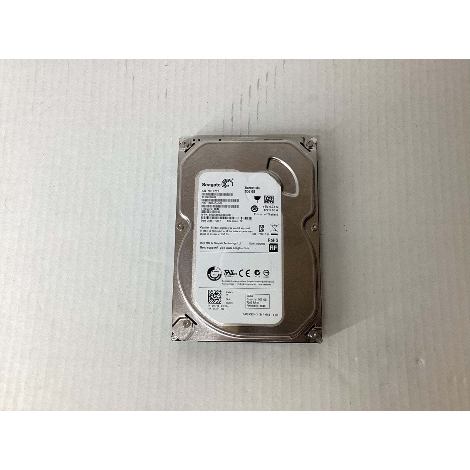 Seagate Barracuda ST500DM002 3.5" 500GB 7200RPM SATA Hard Drive 1BD142-502