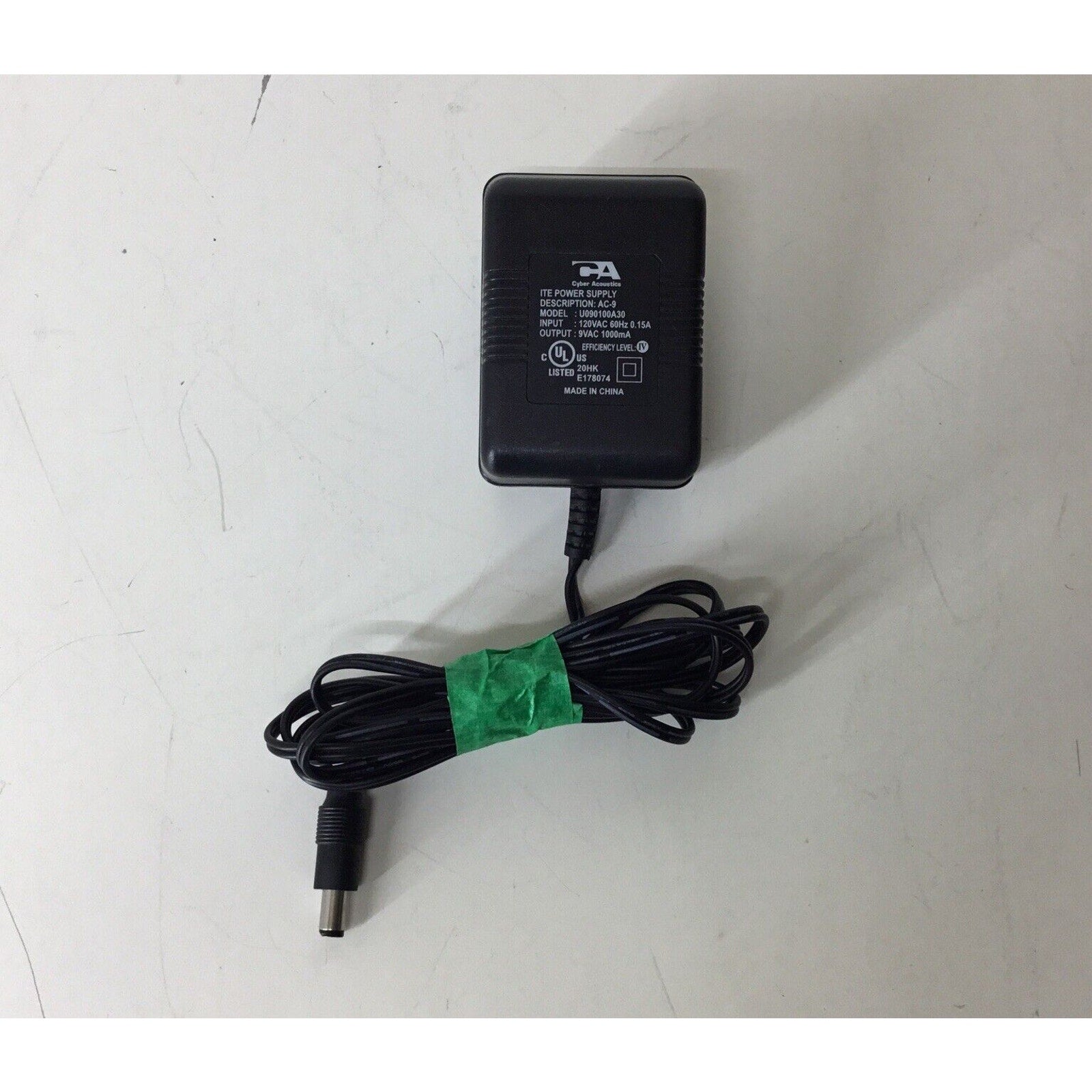 Cyber Acoustics AC/AC Adapter ITE Power Supply AC-9 U090100A30 9VAC 1000mA
