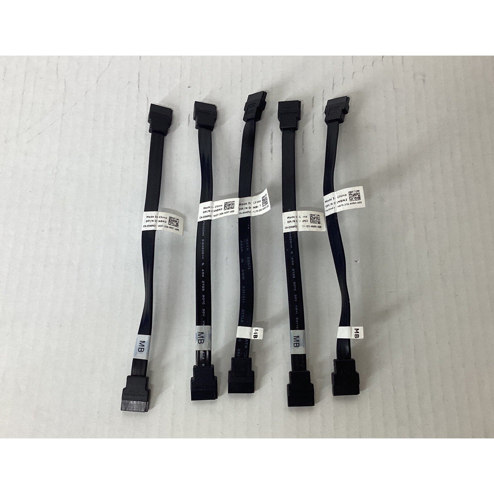 Lot of 5 Dell 7" SATA Cables Straight Connectors 5N8N2 05N8N2