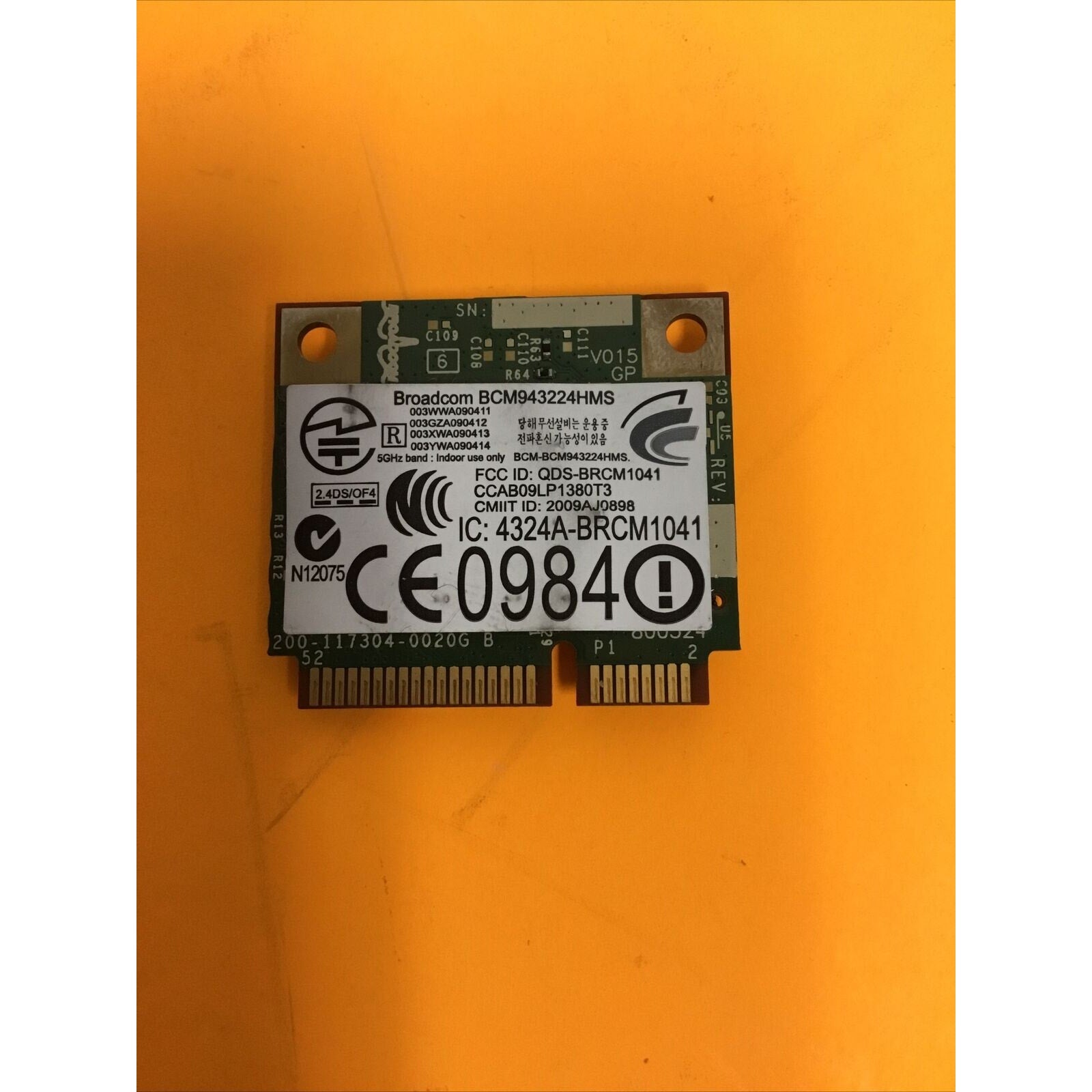 HP BCM943224HMS Dual Band Wireless Half Mini PCI-e Wifi Card 582236-002