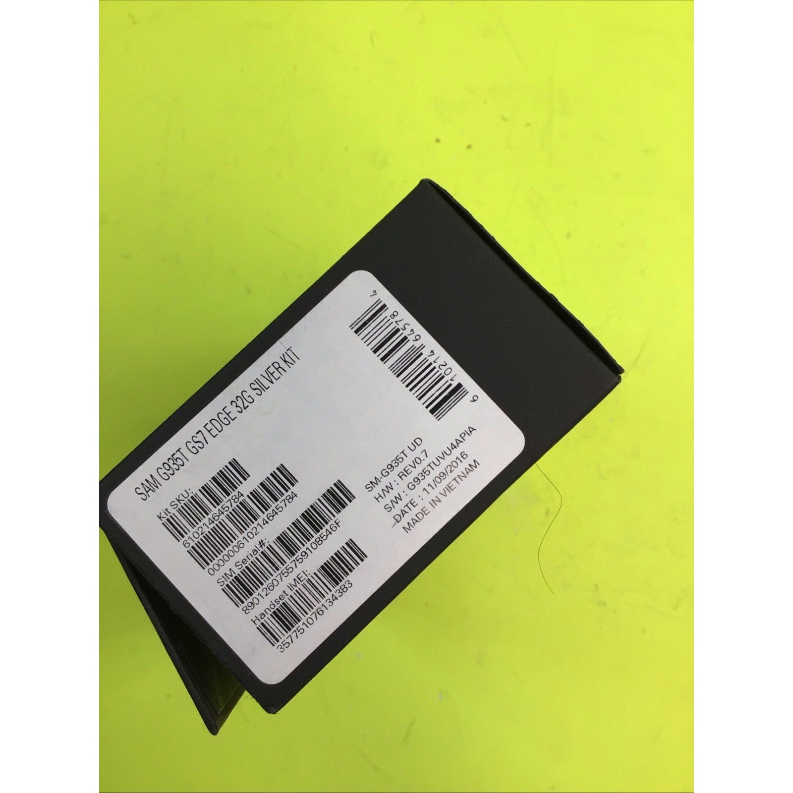 Samsung Galaxy S7 Edge Empty Retail Box w/Manual Adapter and Sim Tool