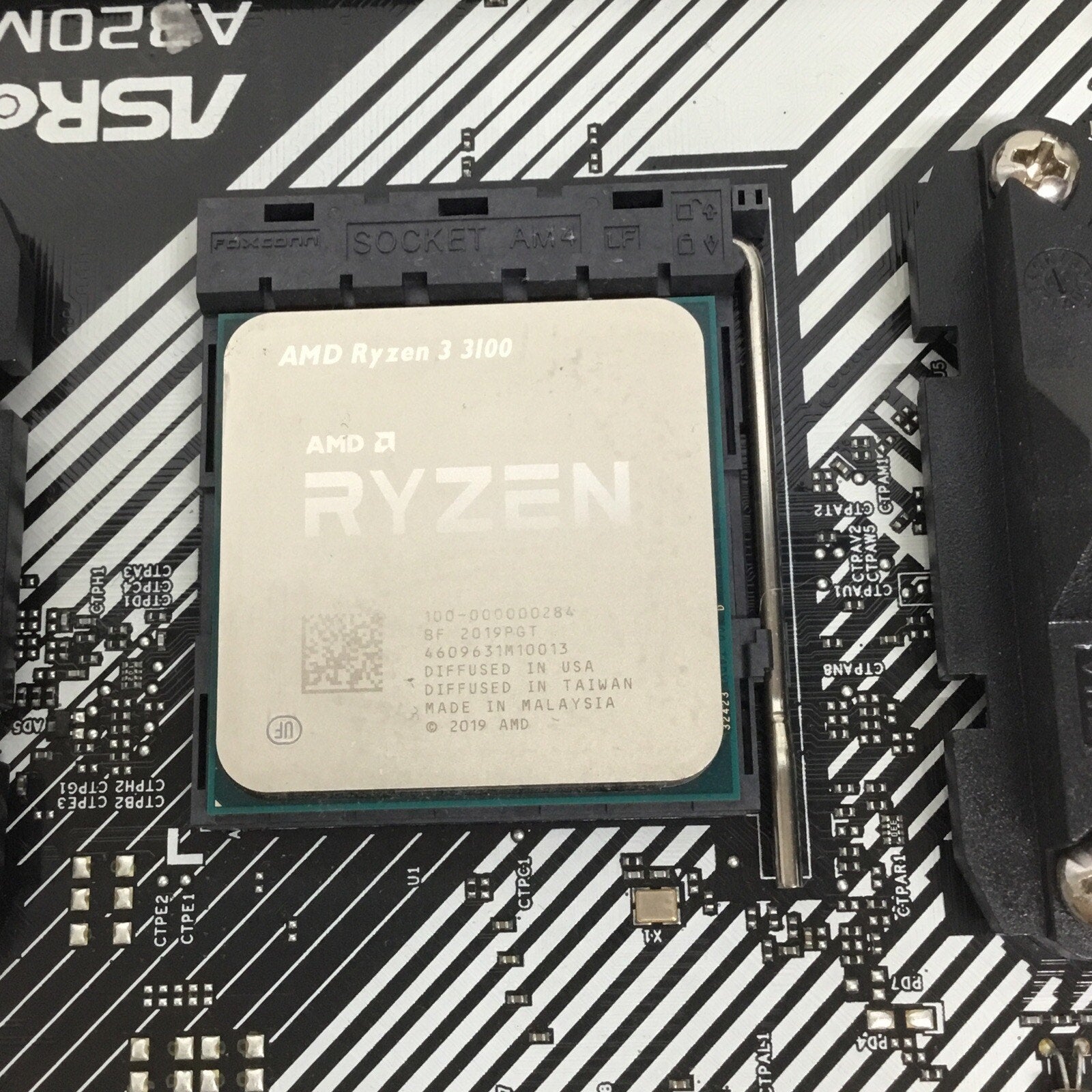 ASRock A320M-AC AMD Socket AMD MicroATX Desktop Motherboard W/Ryzen 3 3100