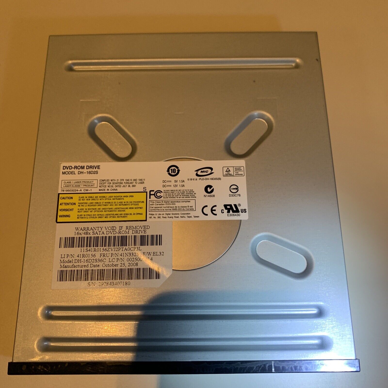 Lite-On IT DH-16DYS DVD-ROM SATA Desktop Drive HP P/N 410125-200 SPS 419496-001