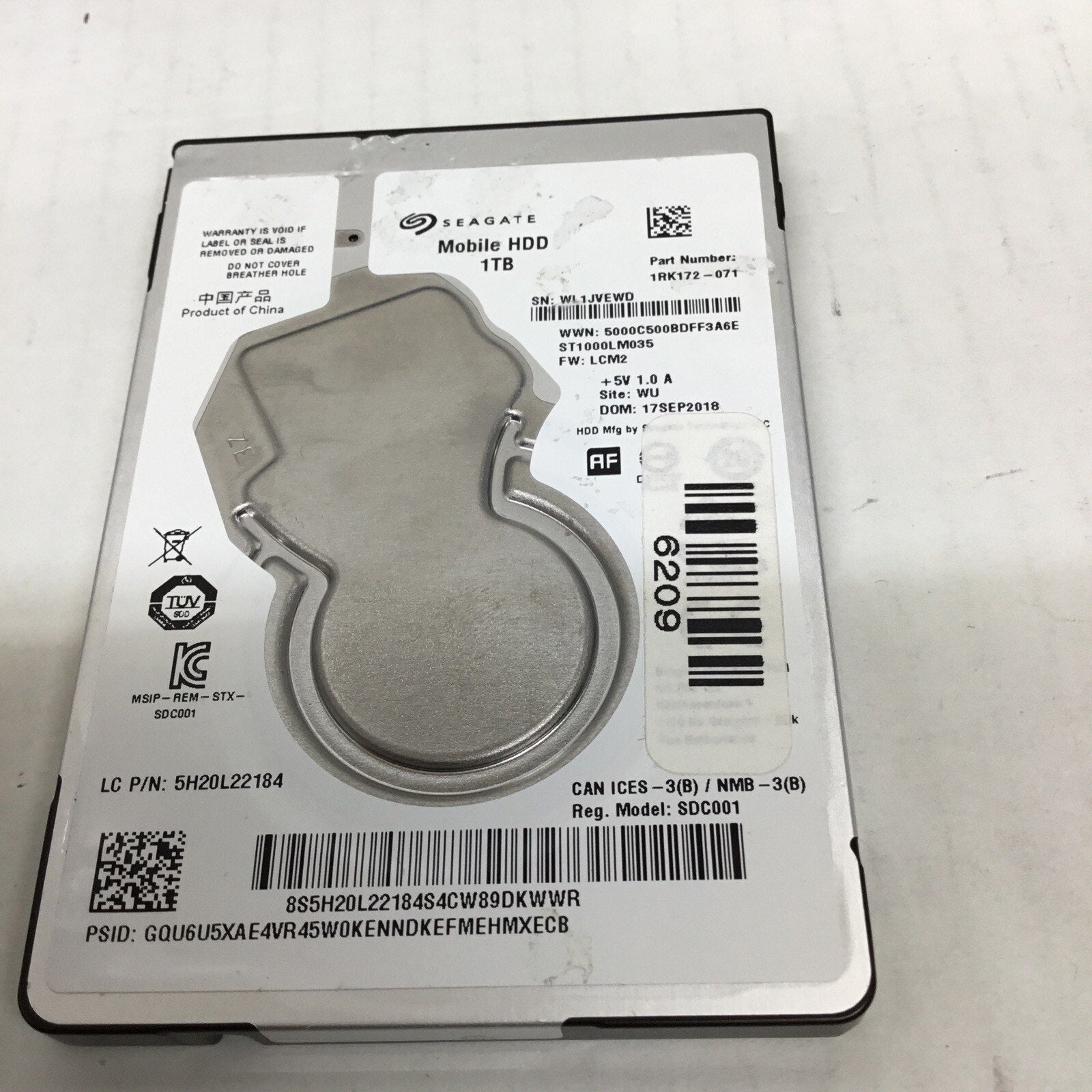 ST1000LM035 1RK172-020 Seagate 1TB 2.5" Laptop HDD Hard Drive 5400RPM
