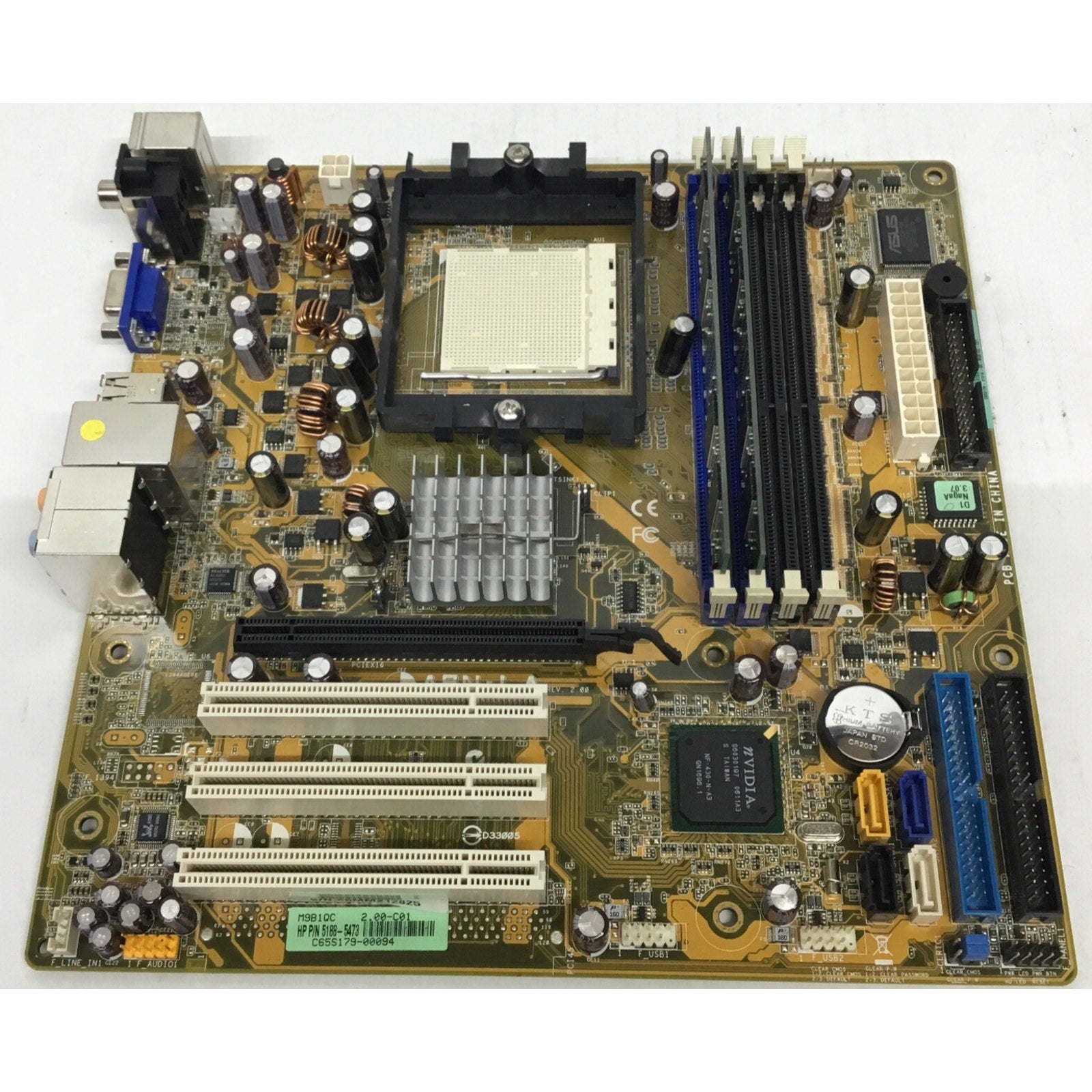 Genuine HP Pavilion A1534X Altair GI8 Motherboard P/N 5188-5472 W/ Ram & IO Shld