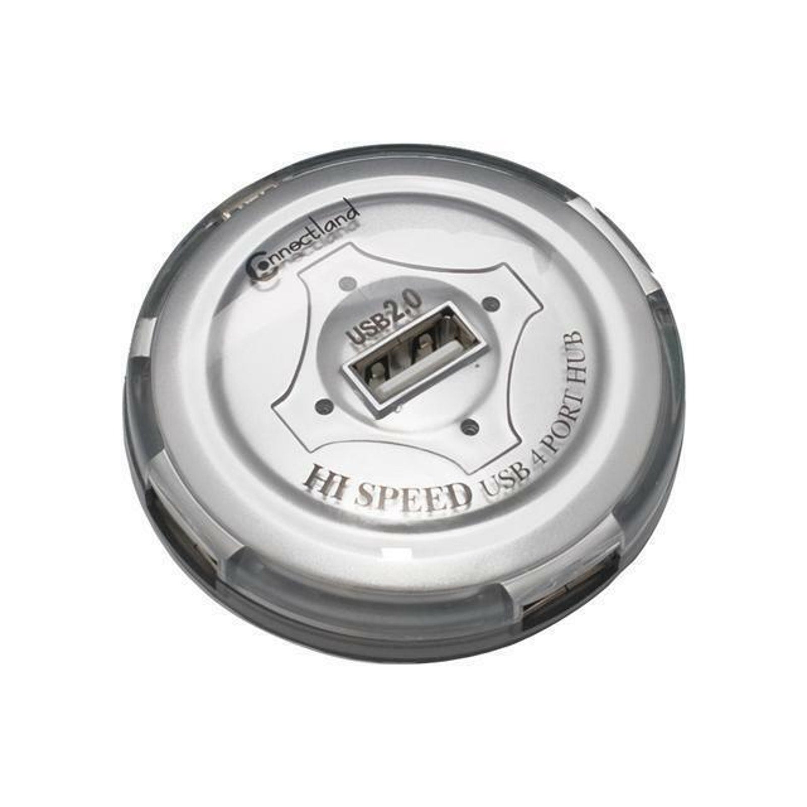Syba CL-U2RDHUB-4 USB 2.0 Round Mini Hub with 4 Ports (Silver)