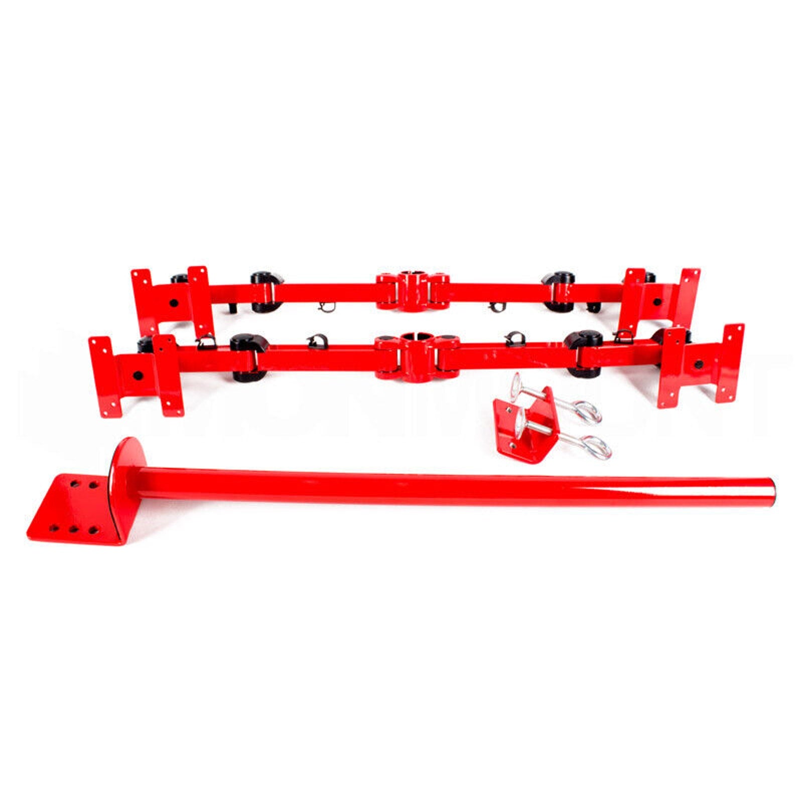 MonMount Red Quad LCD Monitor Stand Desk Mount Adjustable Arm to 27"