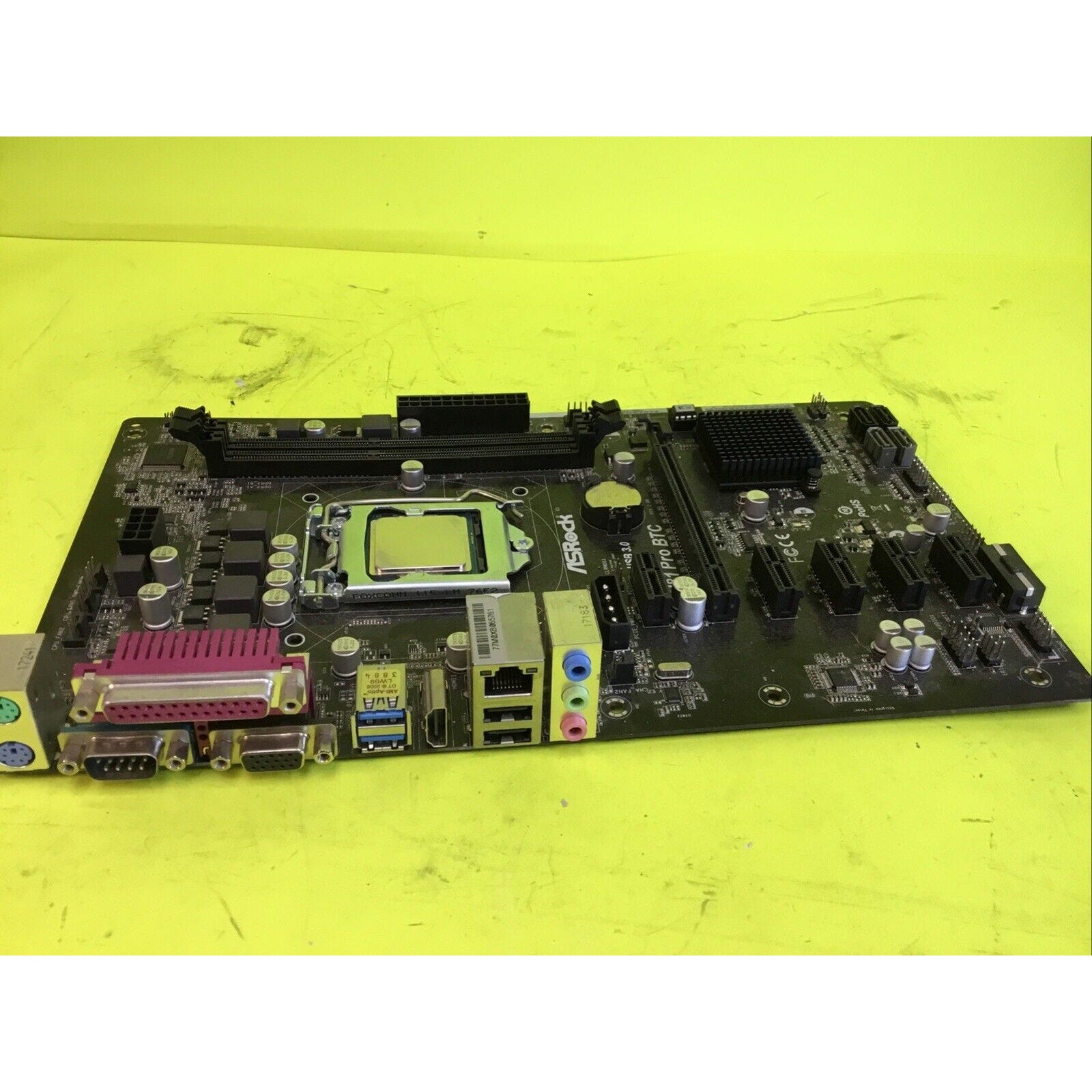 ASRock H81 PRO BTC R2.0 LGA 1150 with Celeron G1840 FOR PARTS or REPAIR