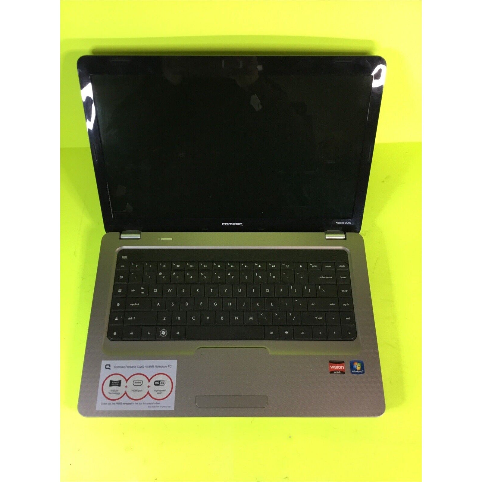HP Compaq Presario CQ62-418NR FOR PARTS or REPAIR