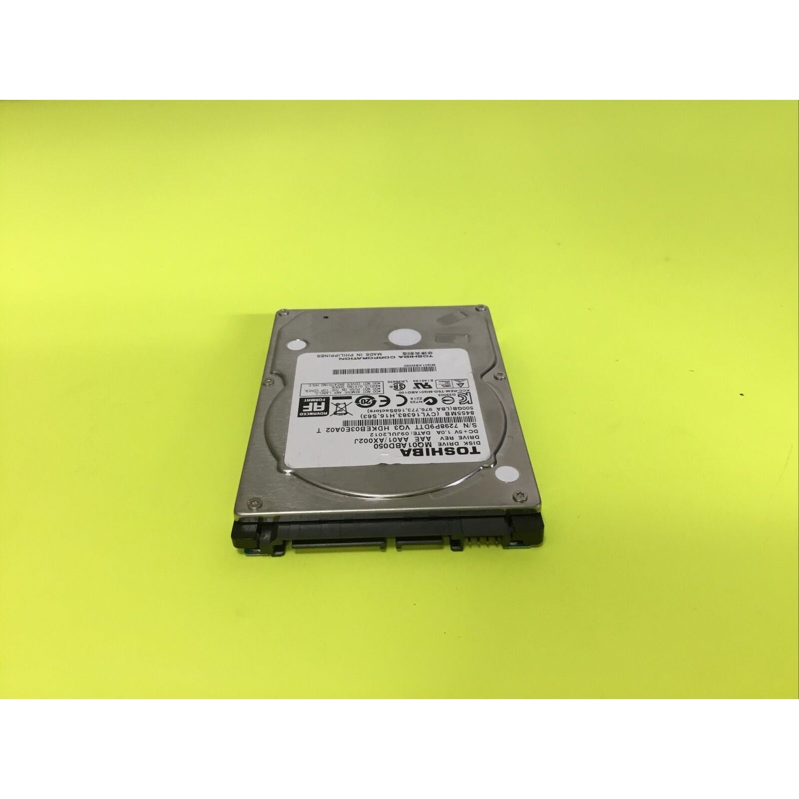 Toshiba MQ01ABD050 2.5" 500GB SATA Laptop Hard Drive Jul 2012