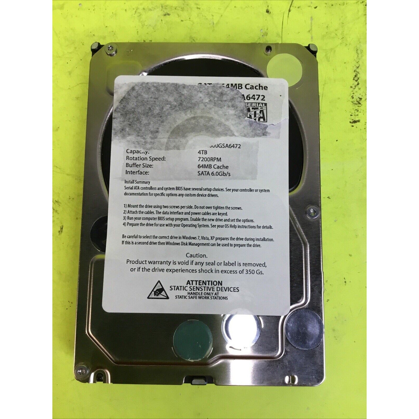 WL 4TB 64MB Cache 7200RPM (Enterprise Grade) SATA 6Gb/s 3.5" Internal Hard Drive