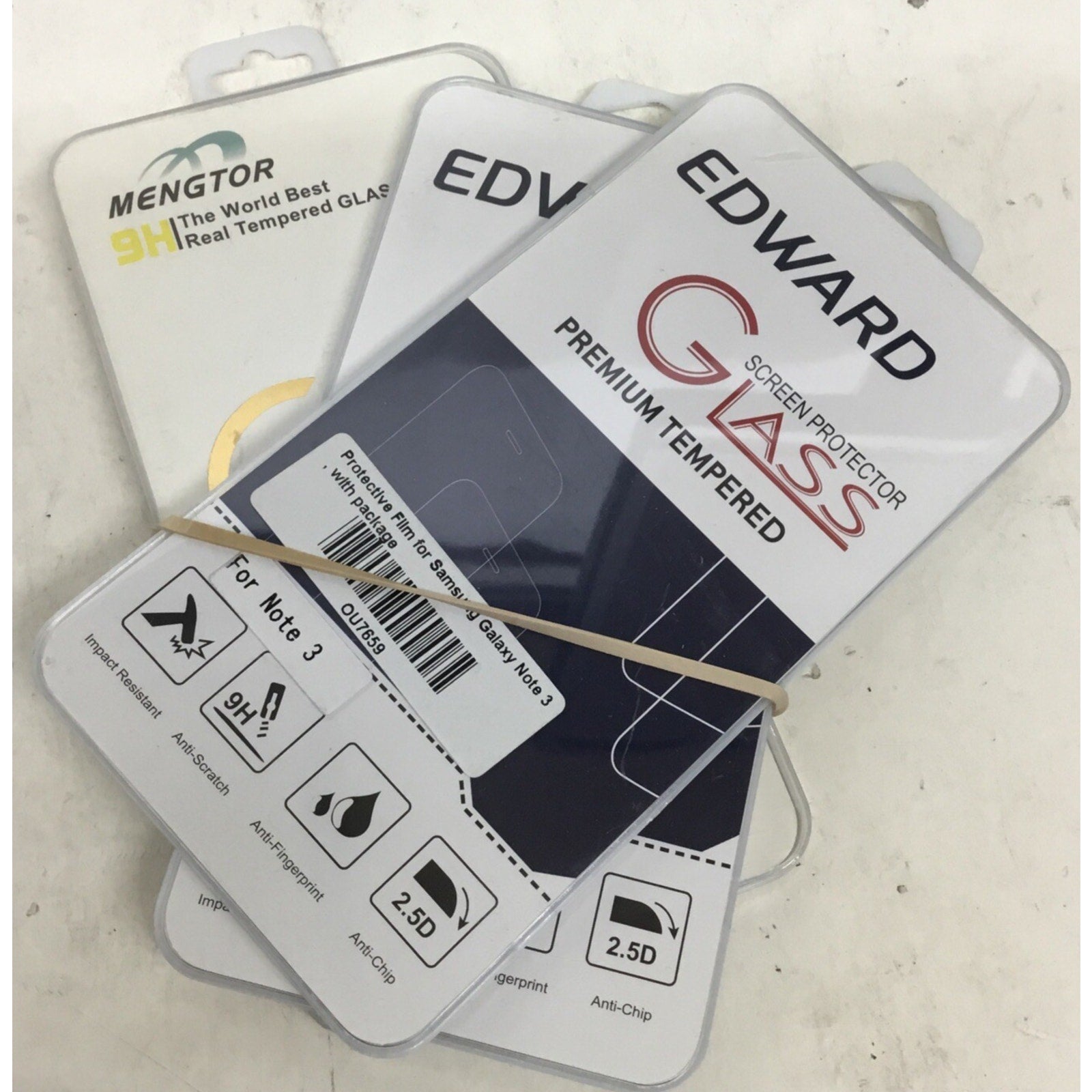 Lot of 3 Tempered Glass for Samsung Galaxy NOTE 3 Screen Display Protection Film