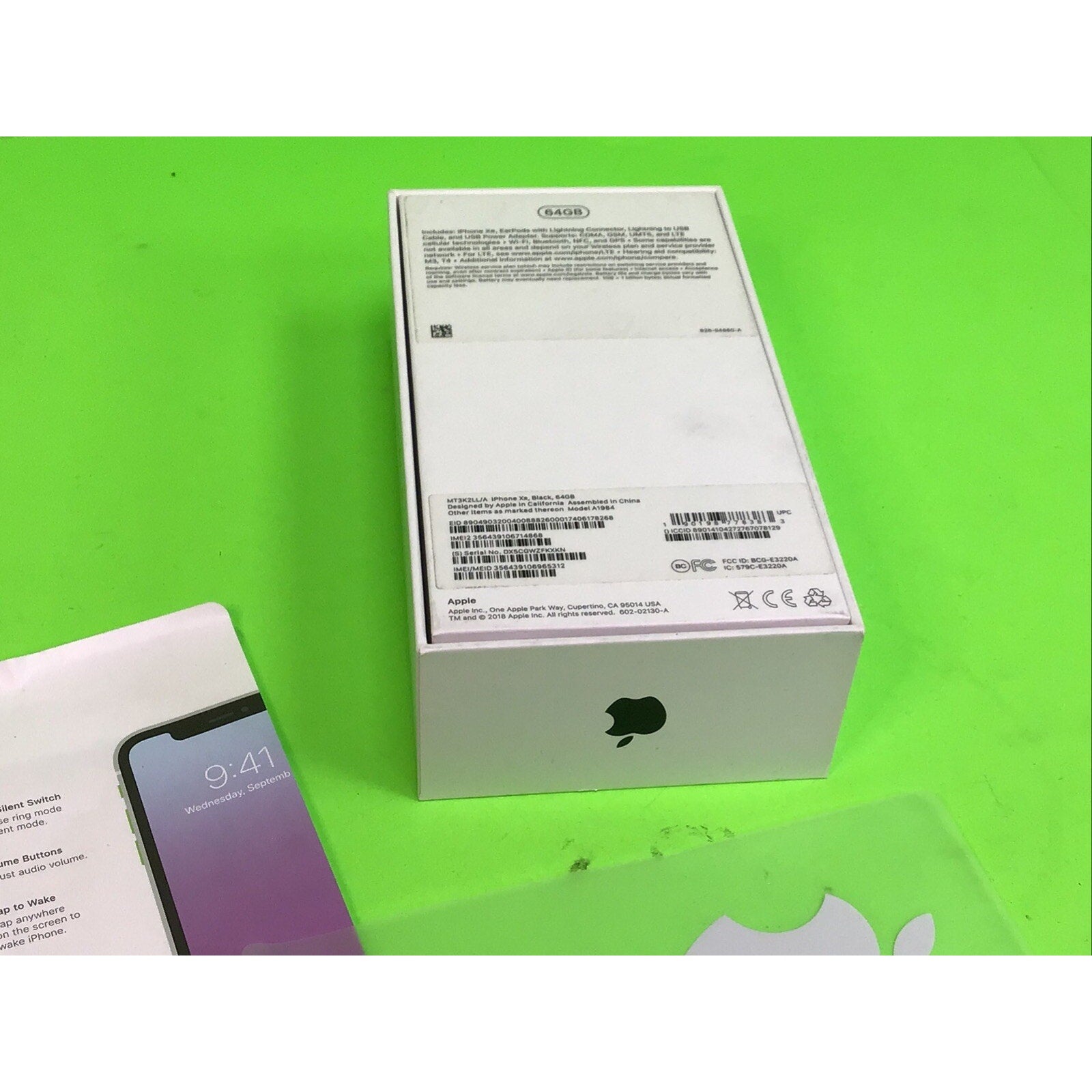 iPhone XR 64GB Black Empty Box Only with Stickers and Insert