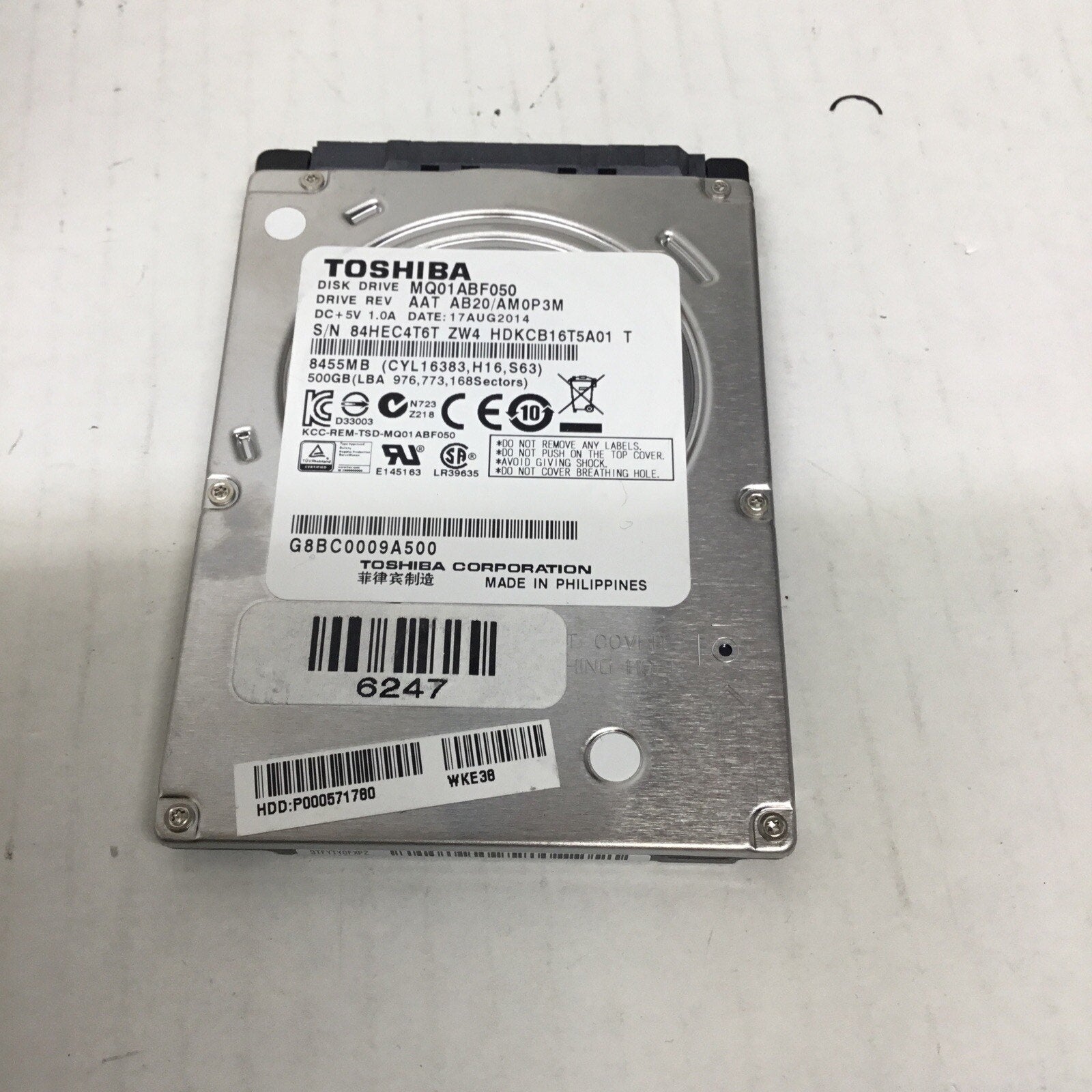 Toshiba MQ01ABF050 500GB 5400RPM SATA 2.5" Internal Hard Drive