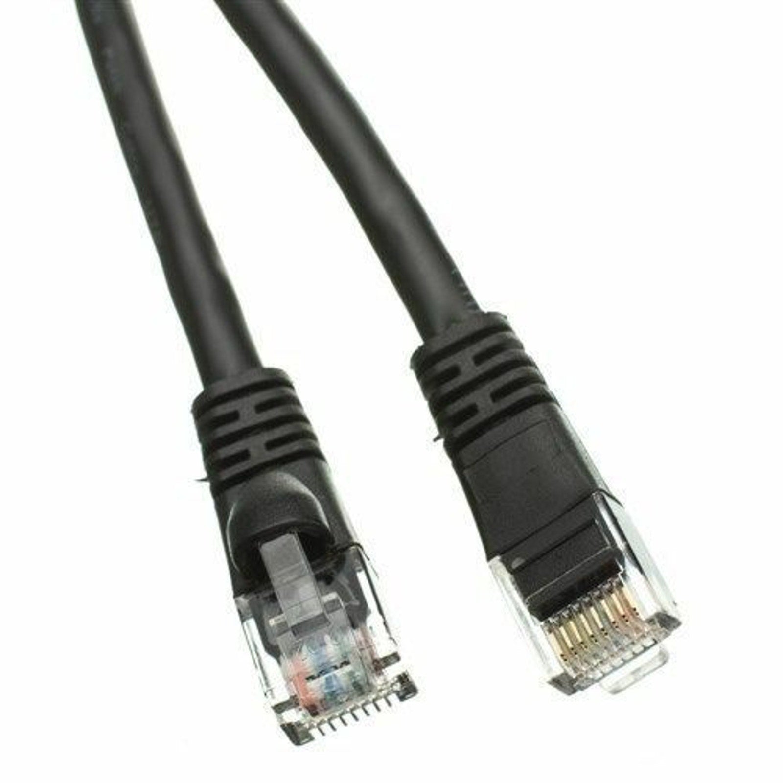 100 Pack of 1ft Cat5e Ethernet RJ45 UTP Network Cable - Black - 1 Foot