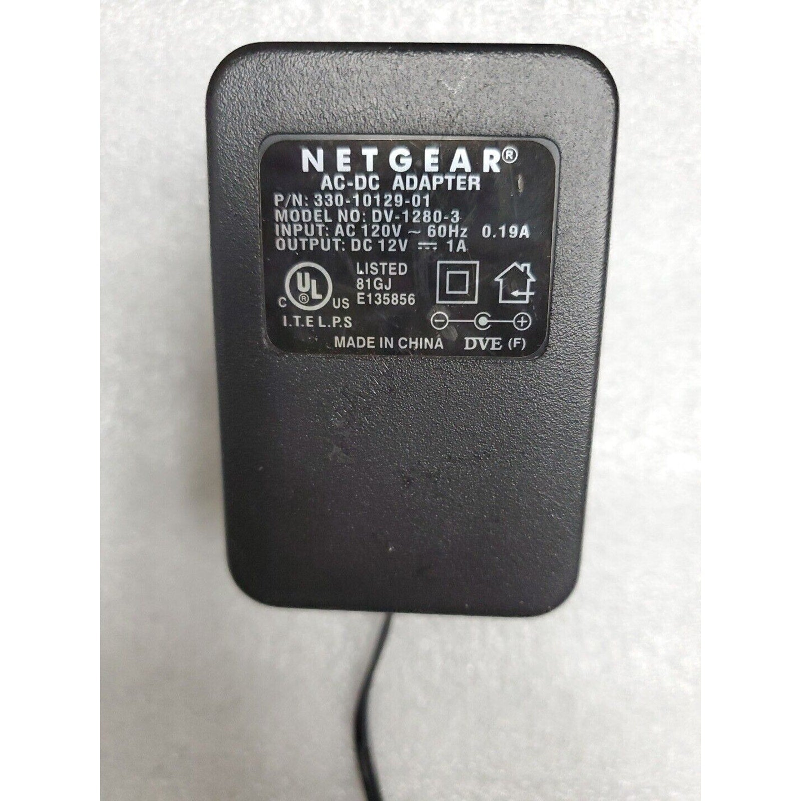 Netgear DV-1280-3 AC Adapter Power Supply Wall Charger Transformer DC 12V 1A