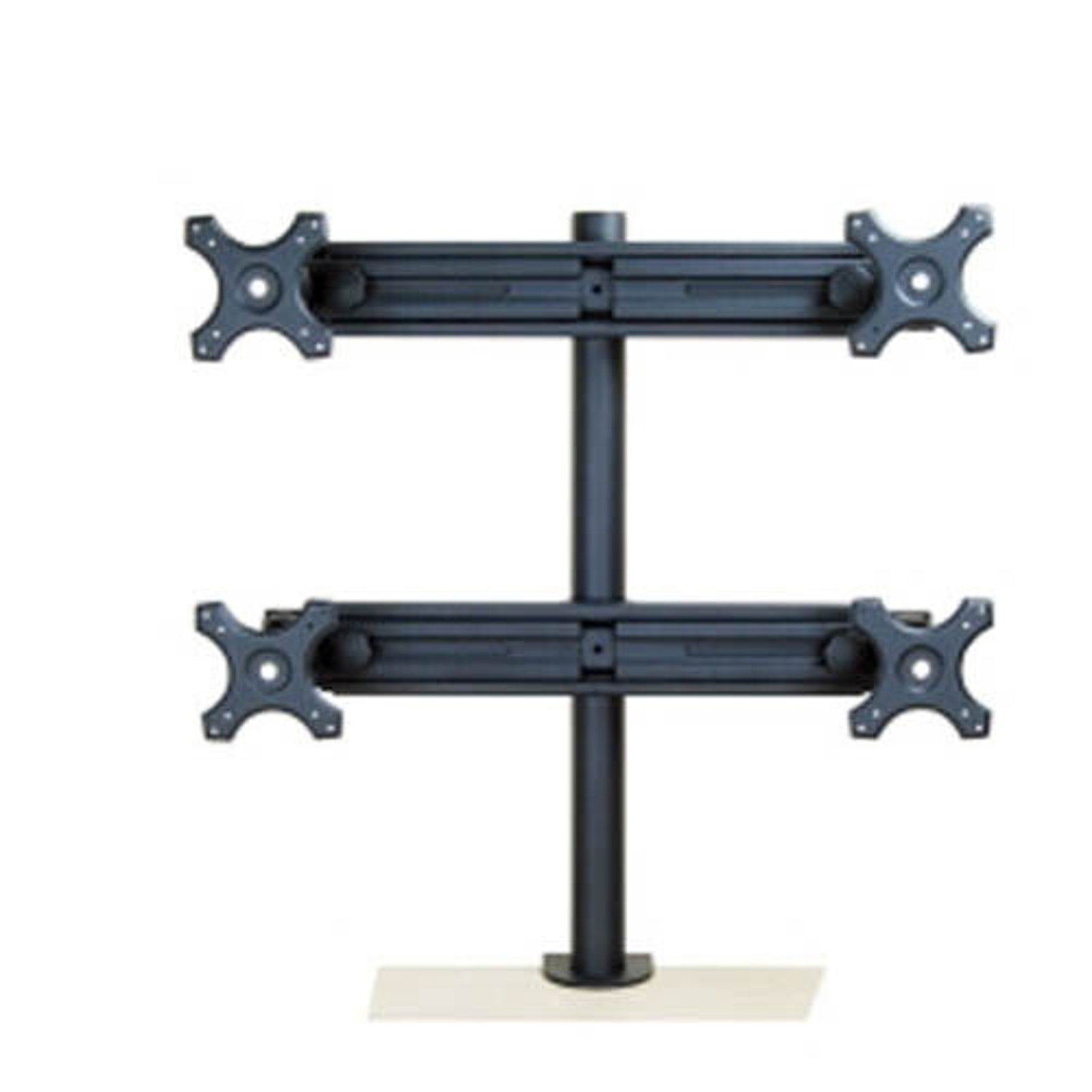 MonMount Quad Monitor Mount - Up to 27-Inch Screens - Clamp Style - Black