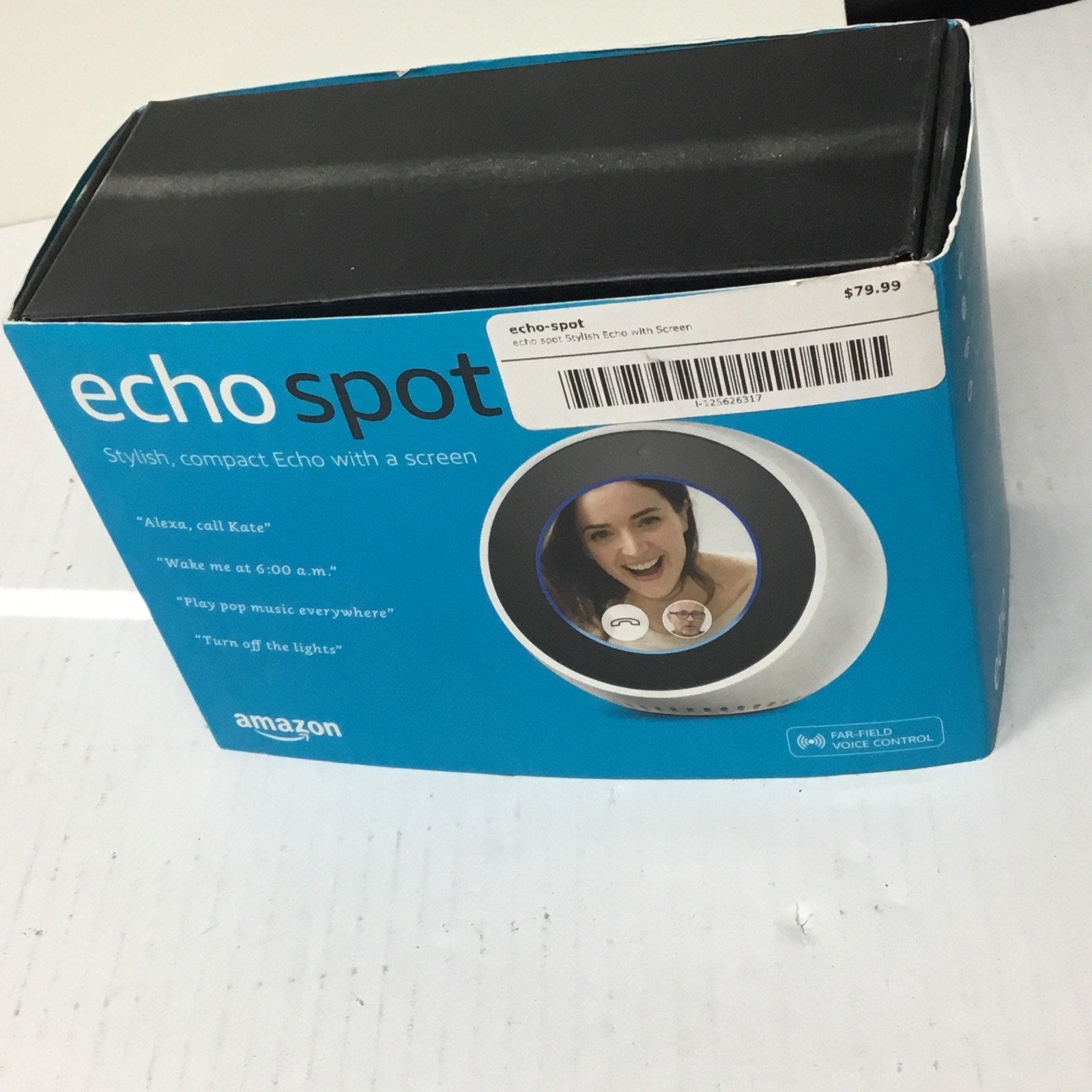 Amazon Echo Spot Smart Assistant - White Far-Field Voice Control Bluetooth New