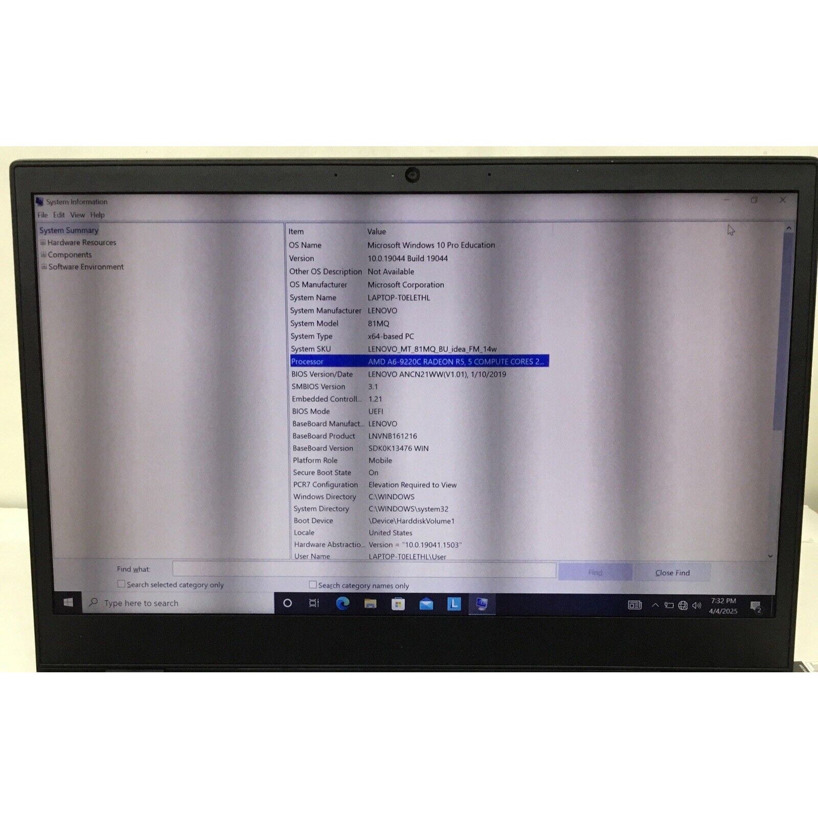 Lenovo 14W 81MQ000JUS 14” FHD Laptop 4GB RAM 64GB eMMC AMD A6-9220C Dual-Core