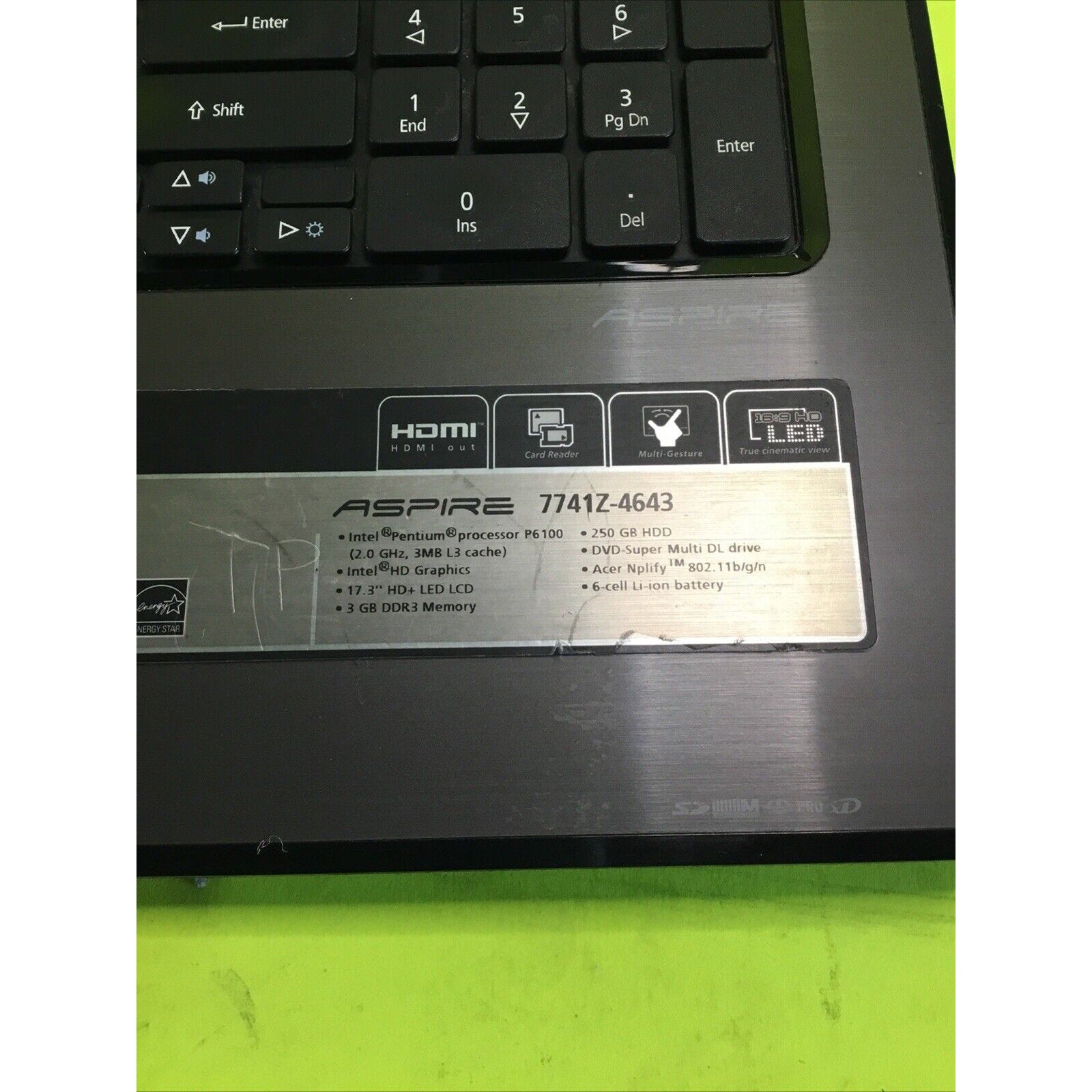 Acer Aspire 7741z FOR PARTS or REPAIR