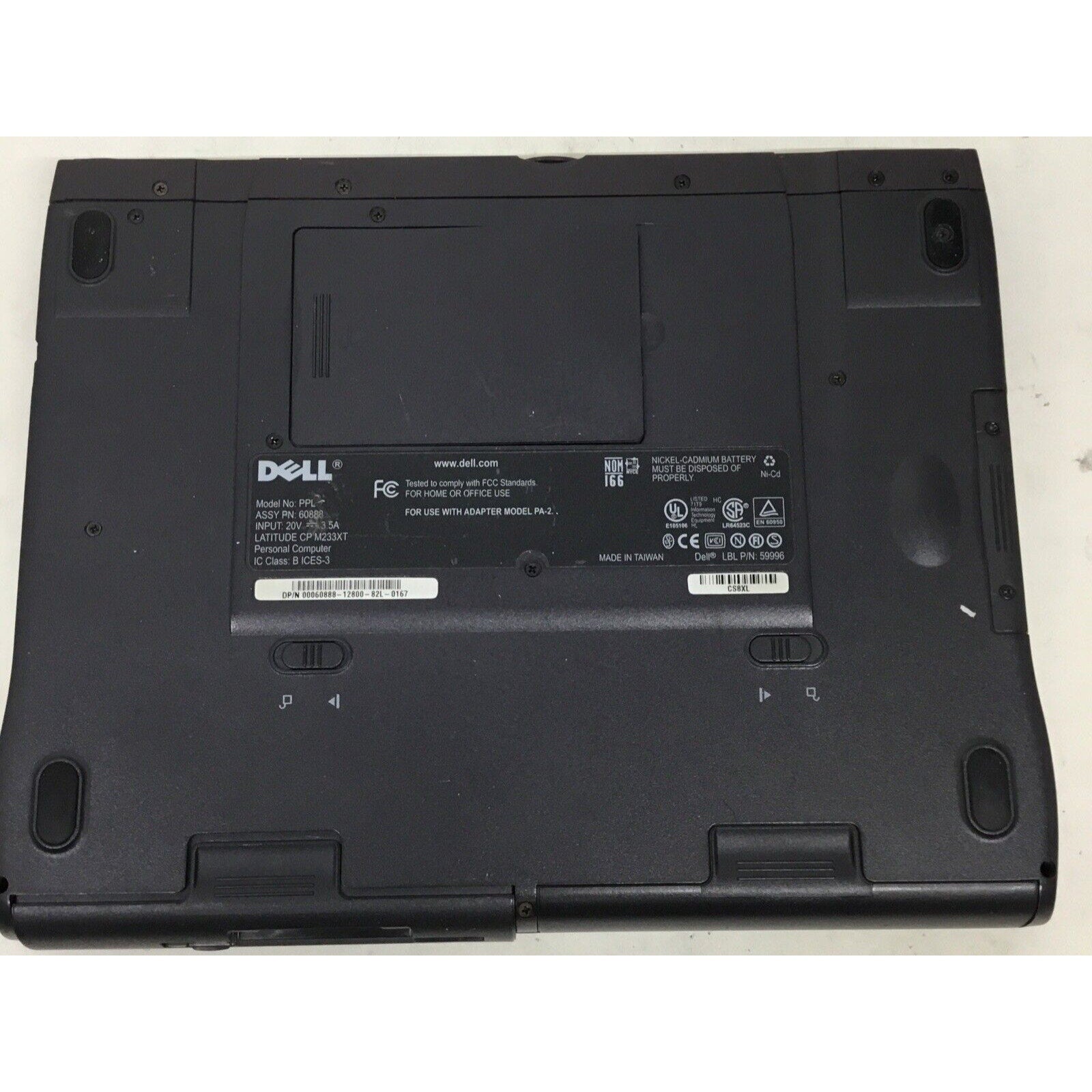 Parts Only Vintage Dell Latitude PPL CP M233XT / Bad Battery / No Adapter