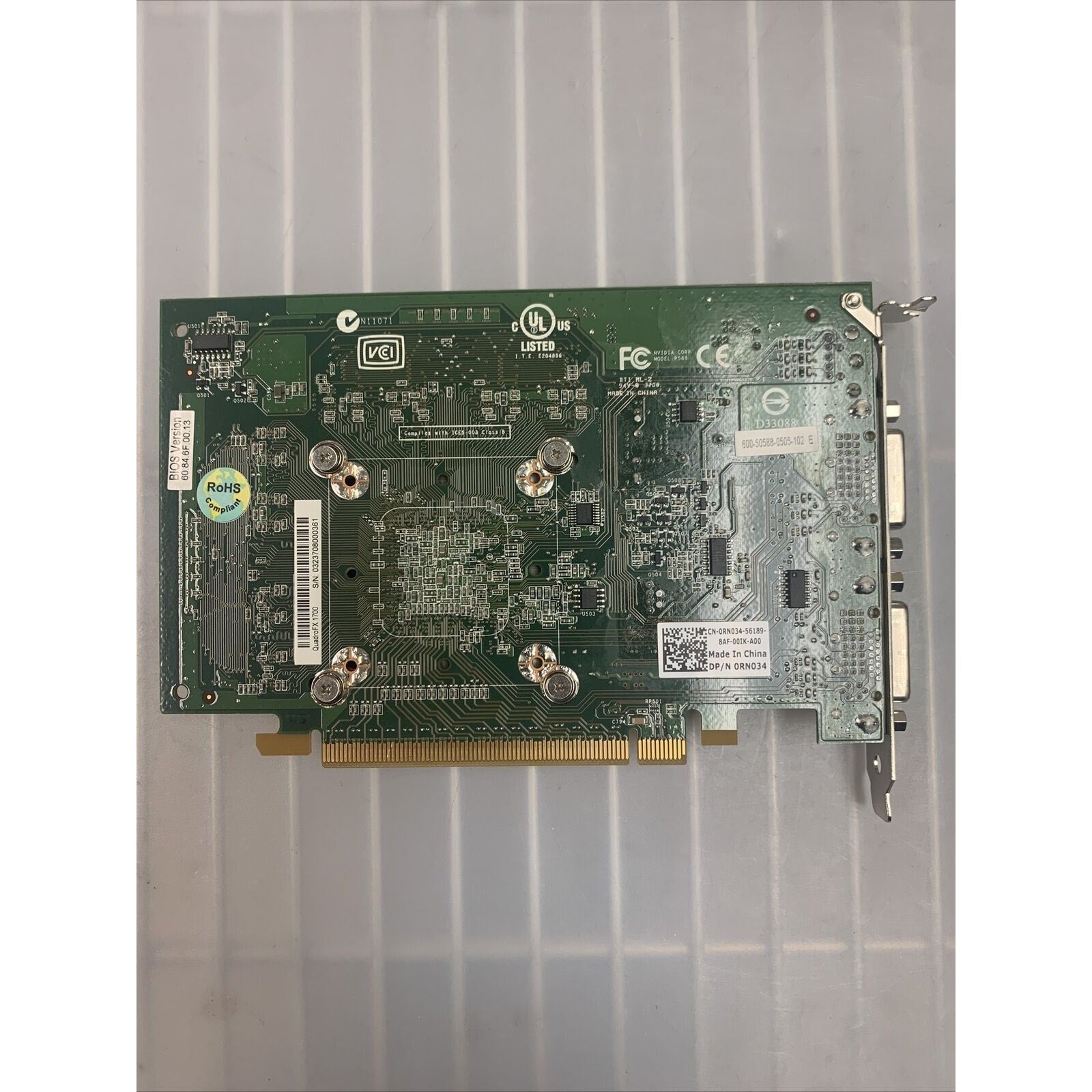 NVIDIA QUADRO FX1700 0RN034 512 MB DDR2 2xDVI S-Video Graphics Card