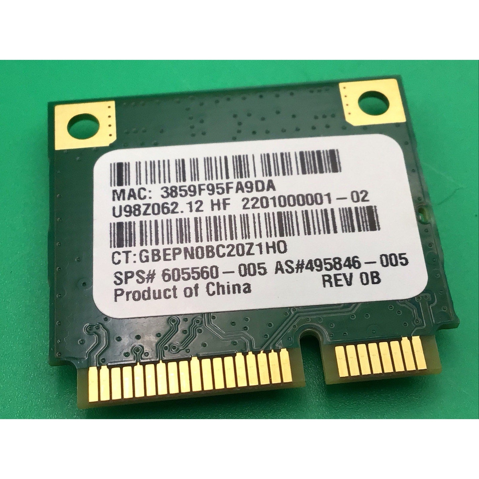 HP DV7 Series Wireless Network Interface Card AR5B95-H 605560-005