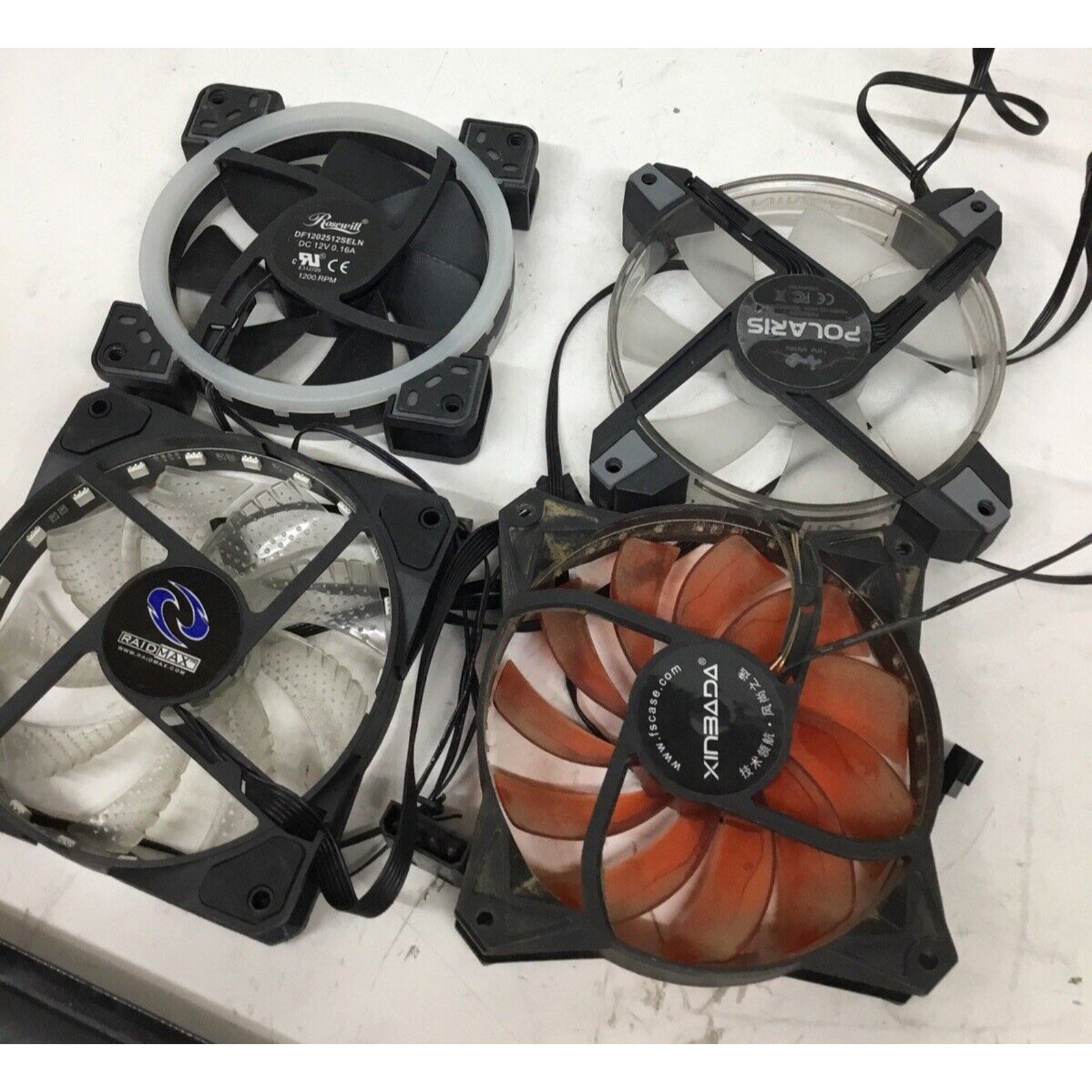Lot of 4 Used 120mm Case Fans (Multibrand)