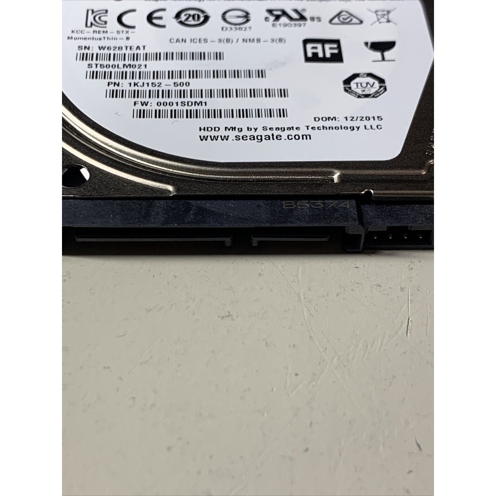 Seagate ST500LM021 Thin HDD 2.5" 500GB Laptop Hard Drive 1KJ152-500 FW: 0001SDM1