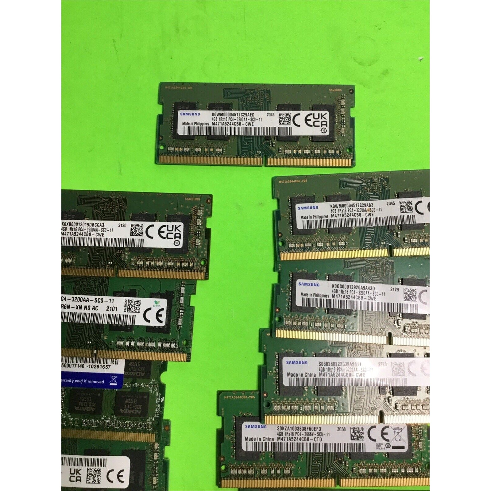 Lot of 11 x 4GB PC4 Laptop Memory RAM Mixed Brands
