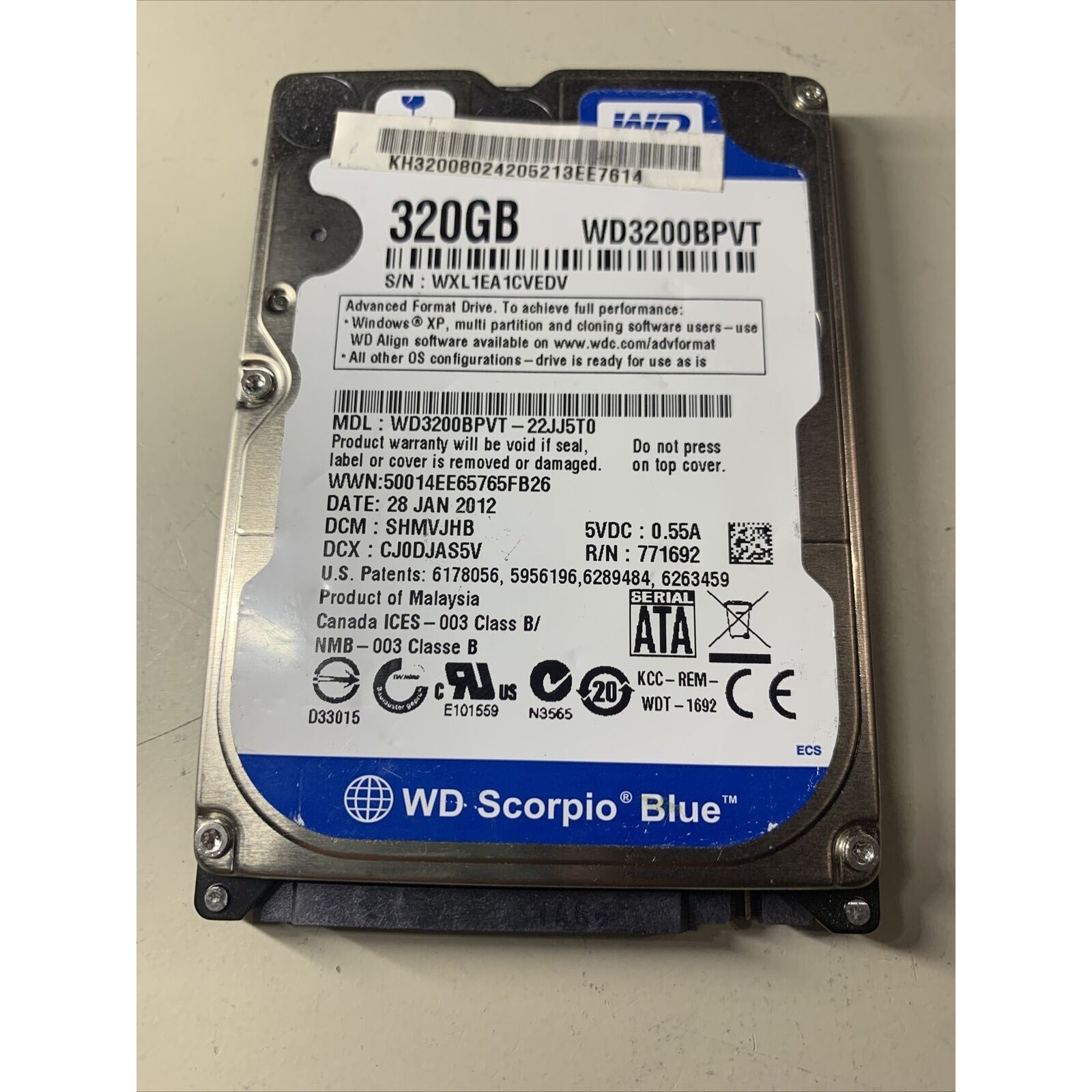 WD3200BPVT-22JJ5T0 WD 320GB 2.5" SATA 3 Internal Laptop Hard Drive HDD