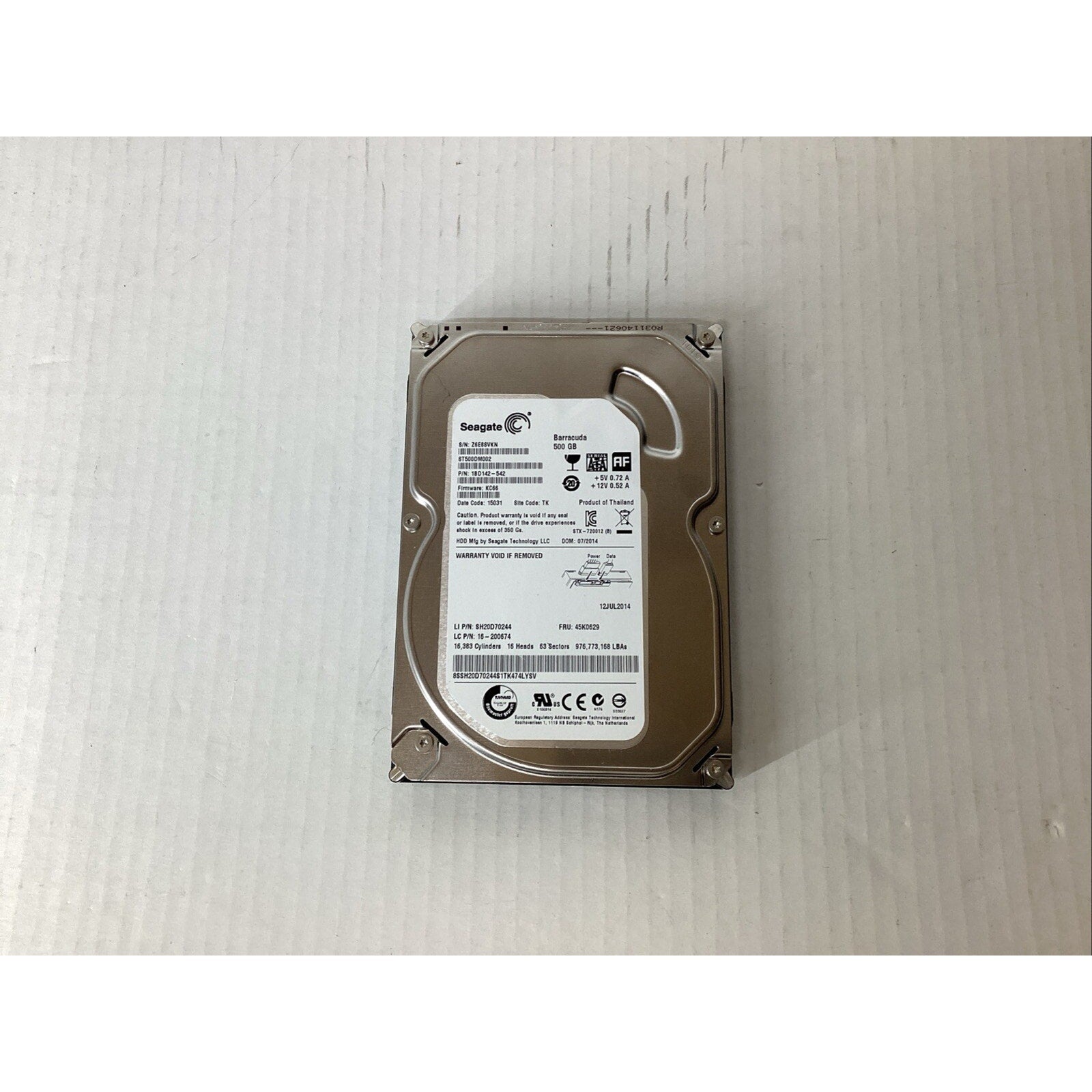 Seagate Barracuda ST500DM002 3.5" 500GB 7200RPM SATA Hard Drive 1BD142-542