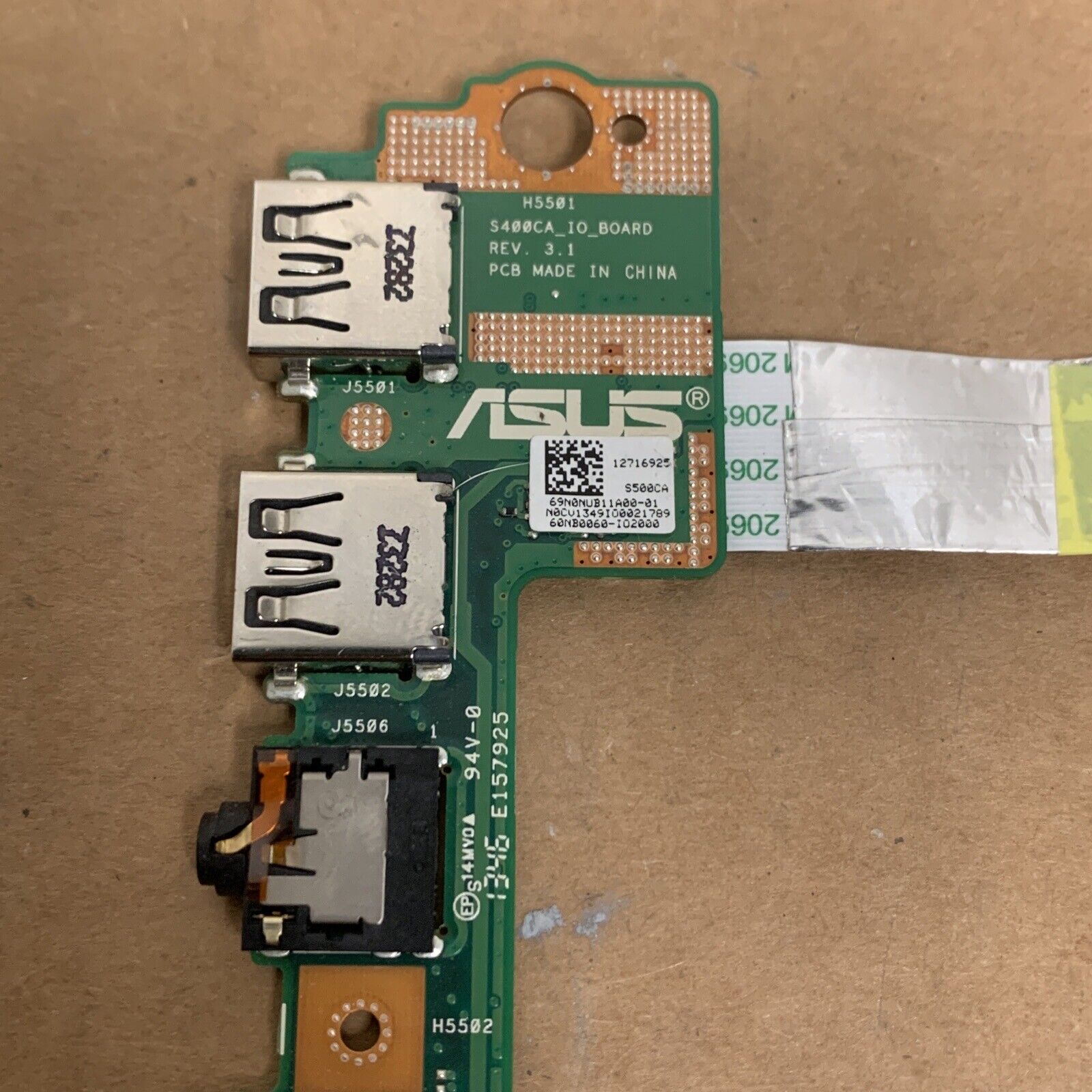 ORIGINAL ASUS S400C/V500 IO BOARD & CABLE 60NB0050-IO1 - S400CA_IO_Board - H5501