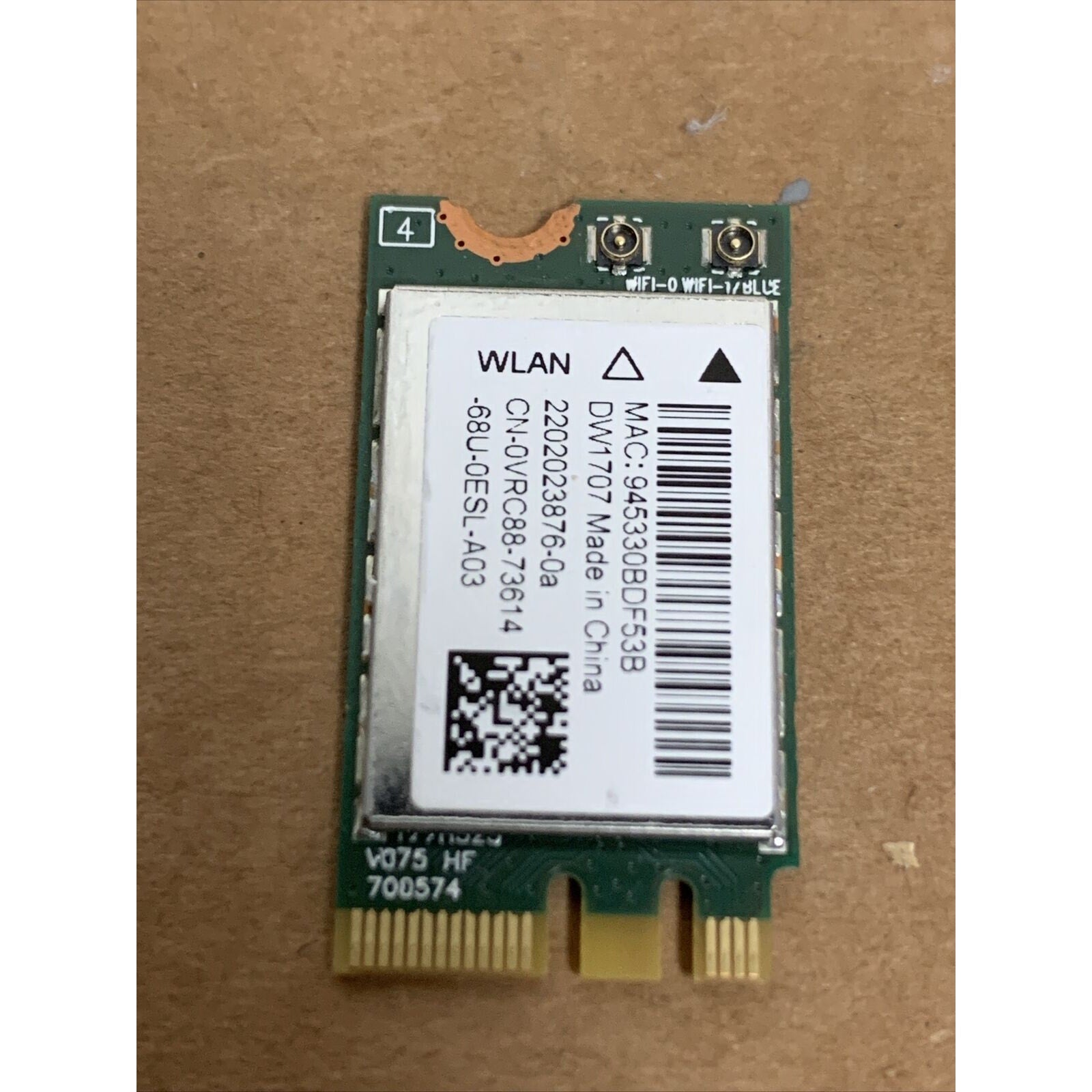 GENUINE DELL WIRELESS WiFi BLUETOOTH CARD 802.11 b/g/n M.2 DW1707 VRC88 0VRC88