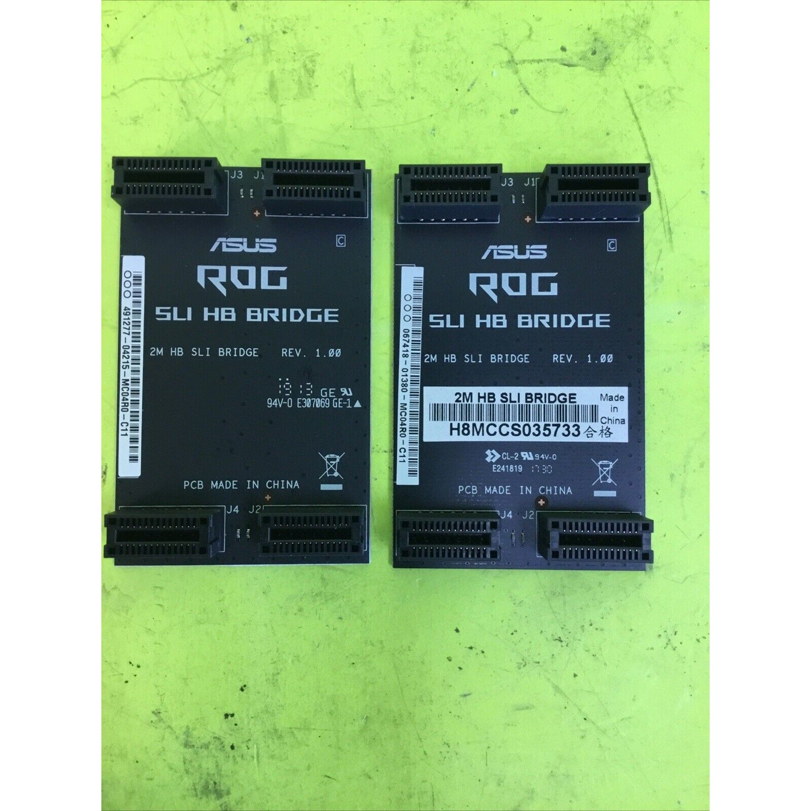 2 Pcs Genuine ASUS ROG 2M HB 2 Way Nvidia SLI Bridge Rev 1.00 60mm 2 Slot