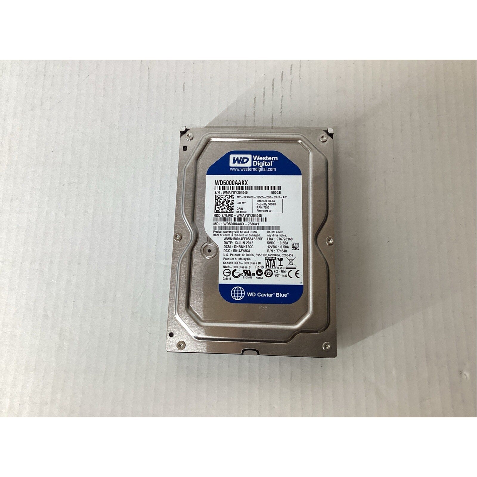 Western Digital Blue WD5000AAKX-753CA1 500GB SATA 7200RPM 3.5" Hard Drive 0K4MC0
