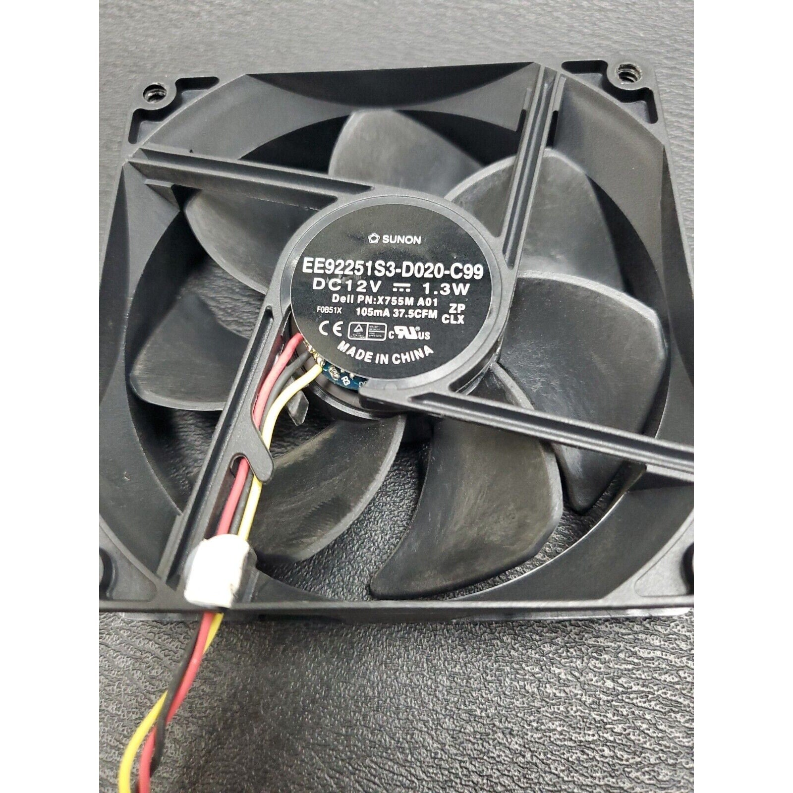 SUNON EE92251S3-D020-C99 12V 1.3W X755M A01 105mA 37.5CFDell Inspiron 92mm 3-Pin