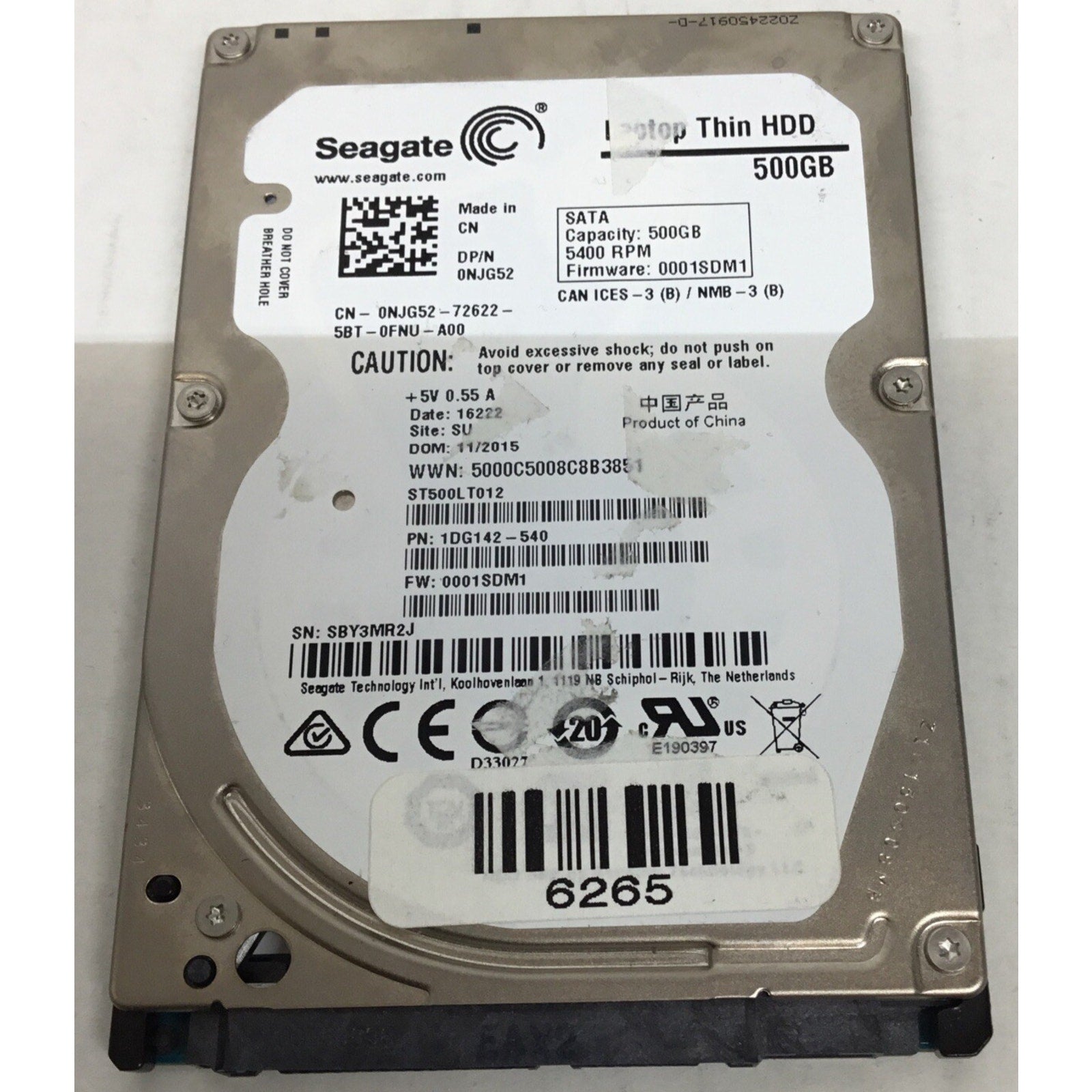 USED SEAGATE Momentus 5400 RPM 500 GB Thin Hard Drive 0NJG52