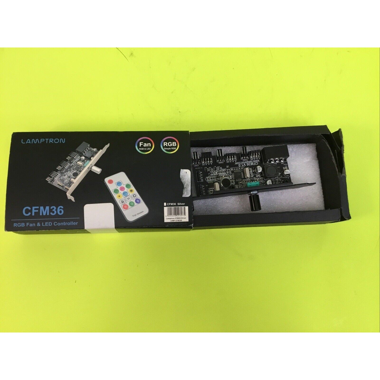 Lamptron CFM36 Fan & RGB Lighting Controller w/ REMOTE CONTROL - 30W Per Channel