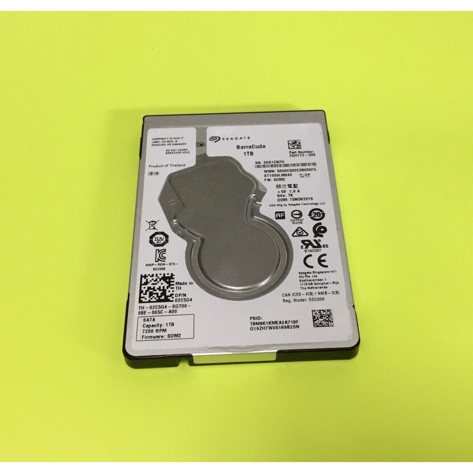 Seagate ST1000LM049 2GH172-030 2.5" 1TB 7200RPM SATA SDM2 Hard drive