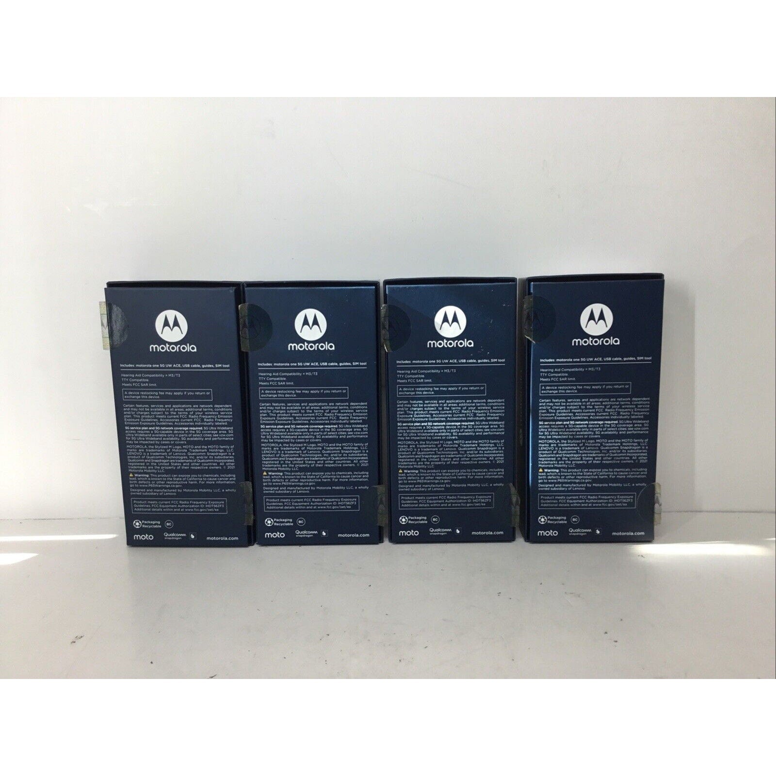 Lot of 4-Motorola One 5G UW Ace 64GB Volcanic Gray BOX ONLY