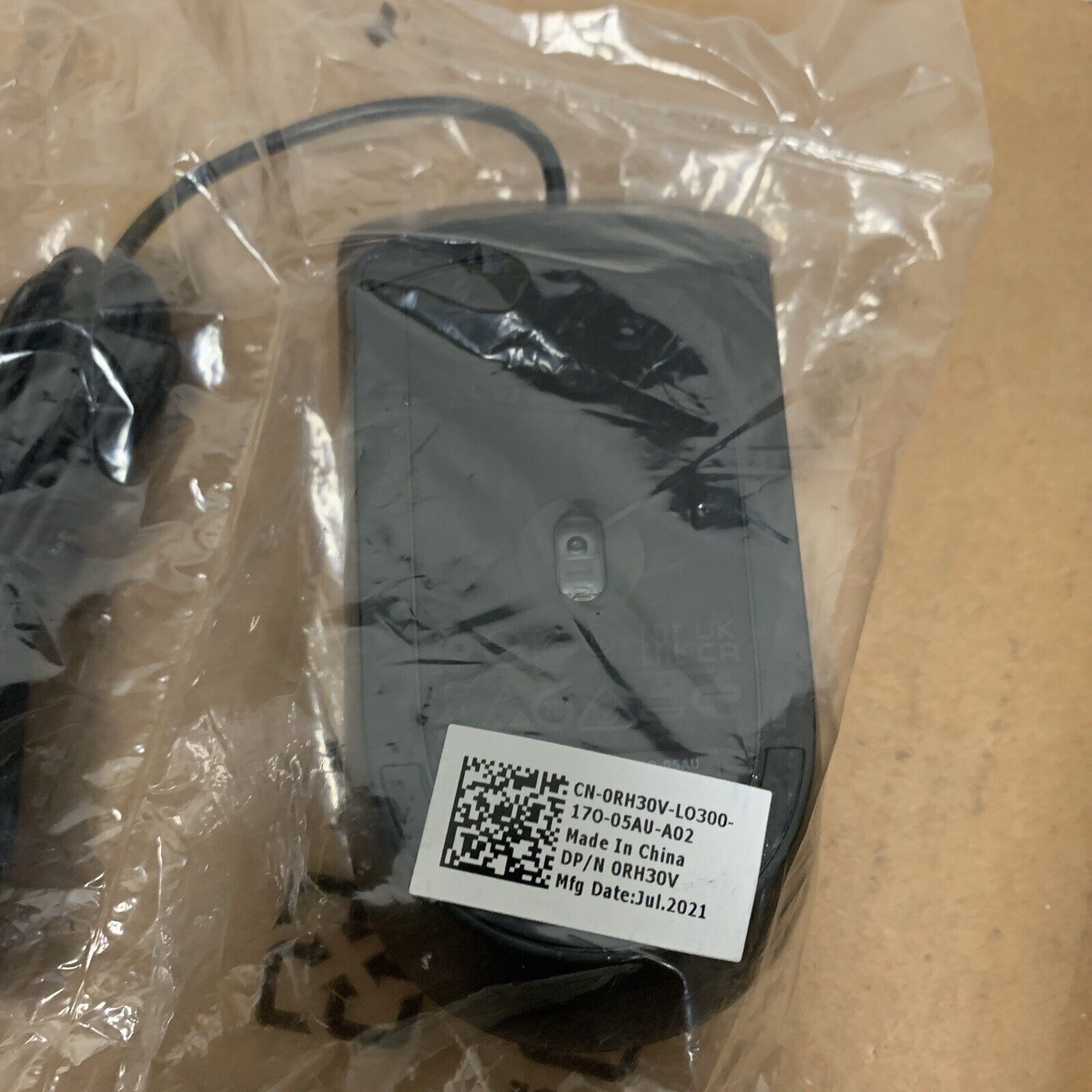 Dell 0RH30V Optical Mouse Black MS116AW USB 3 Button Scroll Wheel New OEM