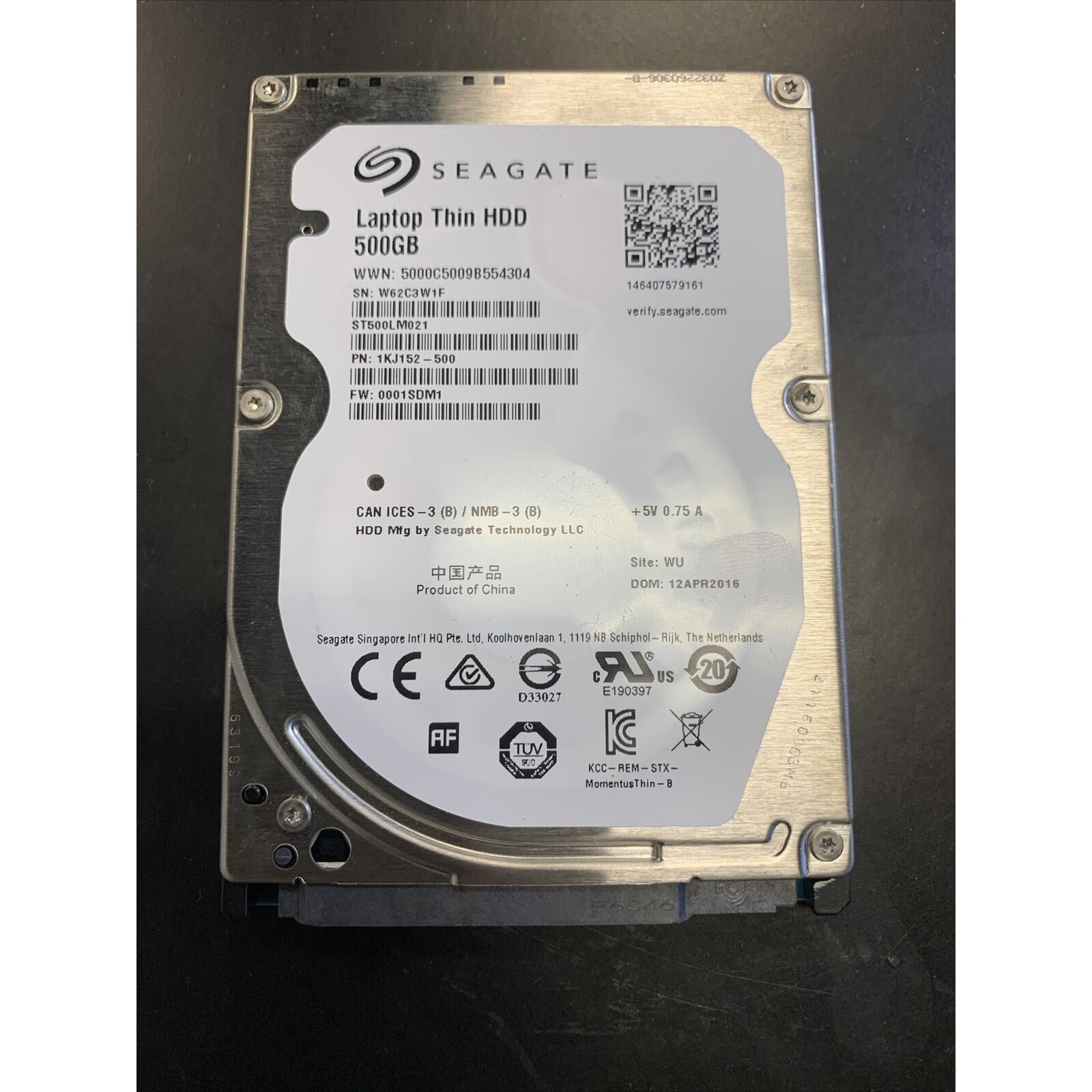 Seagate Laptop Thin HDD ST500LM021 500GB 2.5" SATA Laptop Hard Drive 1KJ152-500