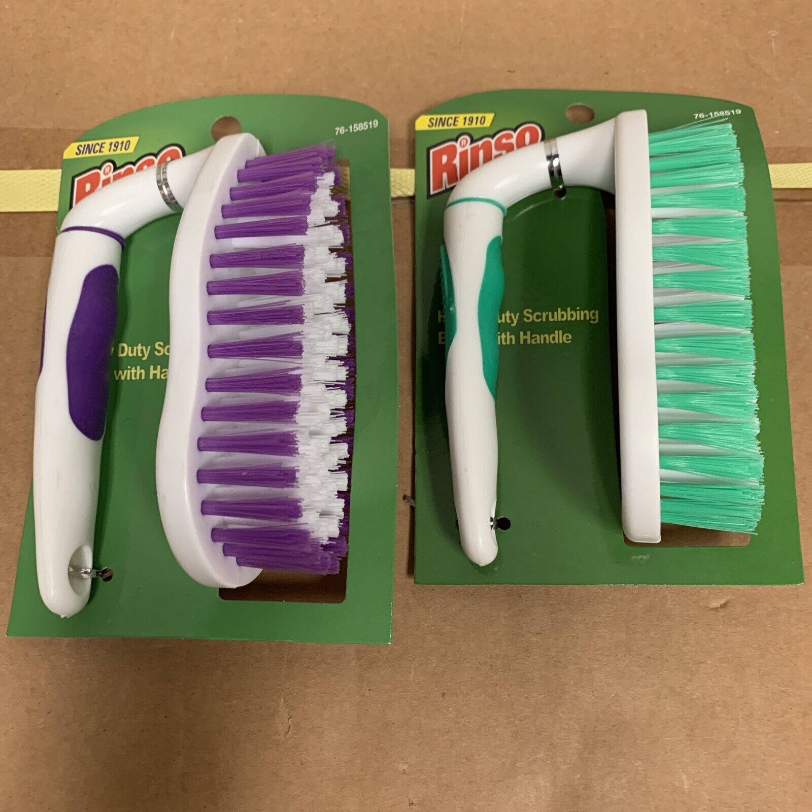 2 Pack Of Rinso Heavy Duty Scrubbing Brush w/ Handle - Colors Vary (Small Size)