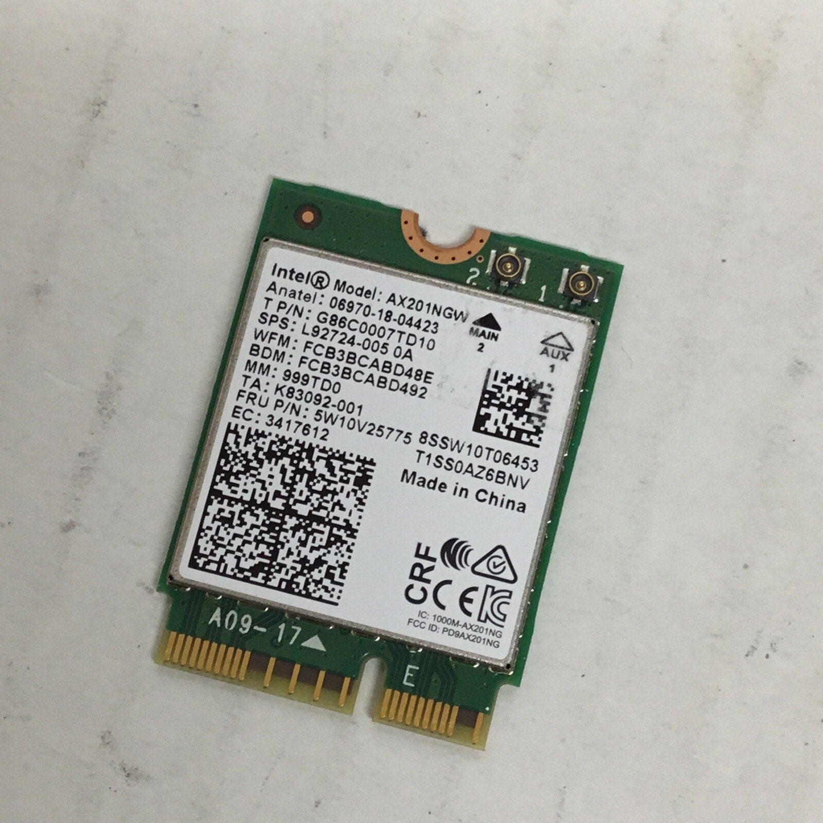 Lenovo Yoga 7 14ITL5 15ITL5 Wireless WiFi Bluetooth Card AX201NGW 5W10V25775