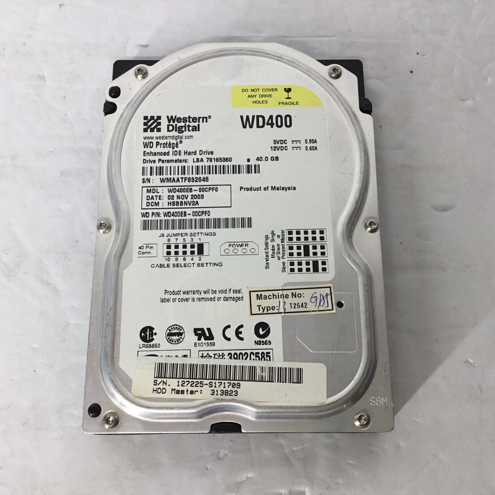 Western Digital Protege 40GB WD400EB-00CPF0 3.5" IDE Hard Drive