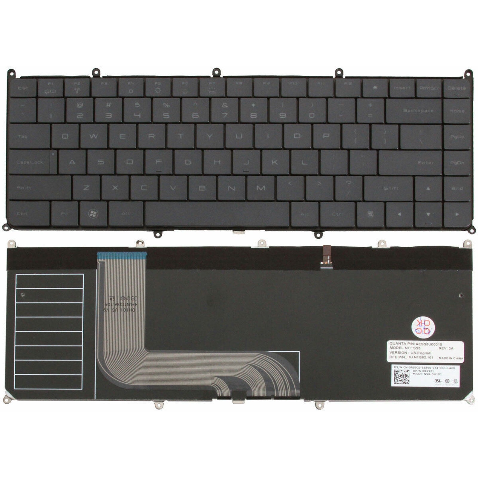 Laptop Keyboard for Dell - XPS Adamo Pearl 13-A101