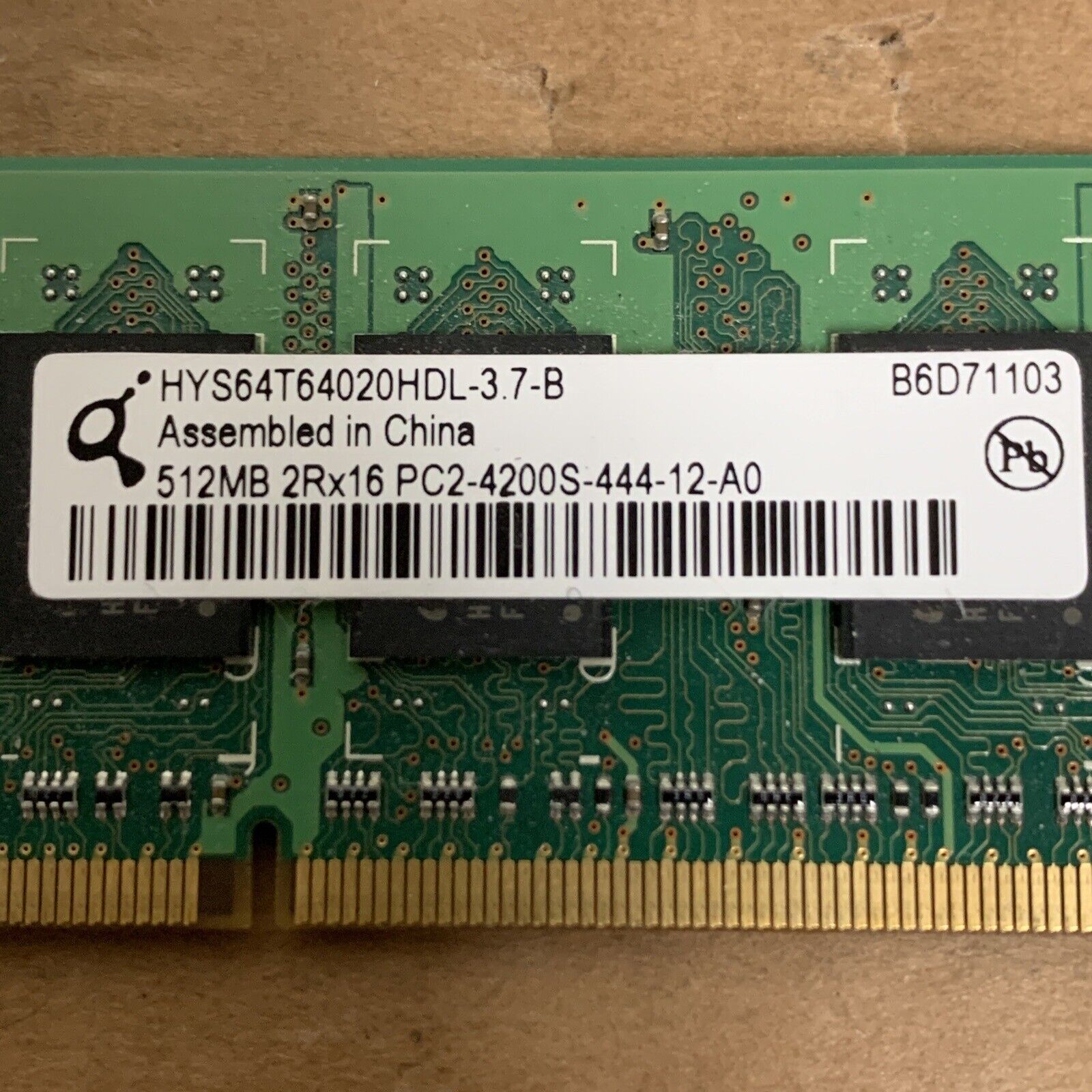 Qimonda HYS64T64020HDL-3.7-B 512MB PC2-4200S DDR2 So-Dimm Laptop Memory RAM