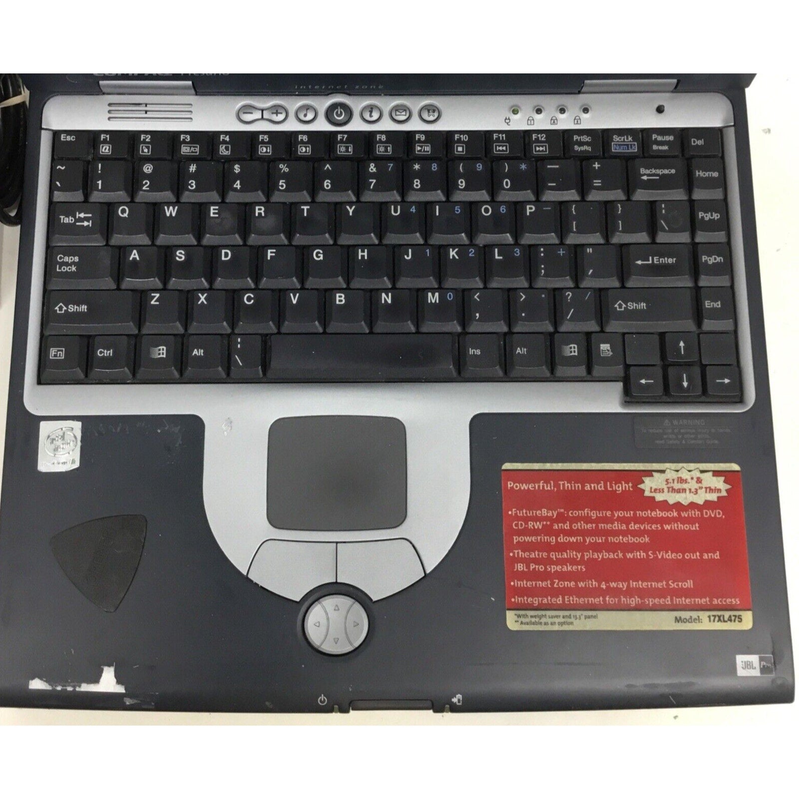 Compaq Presario 1700 Windows XP Good Condition With Adapter