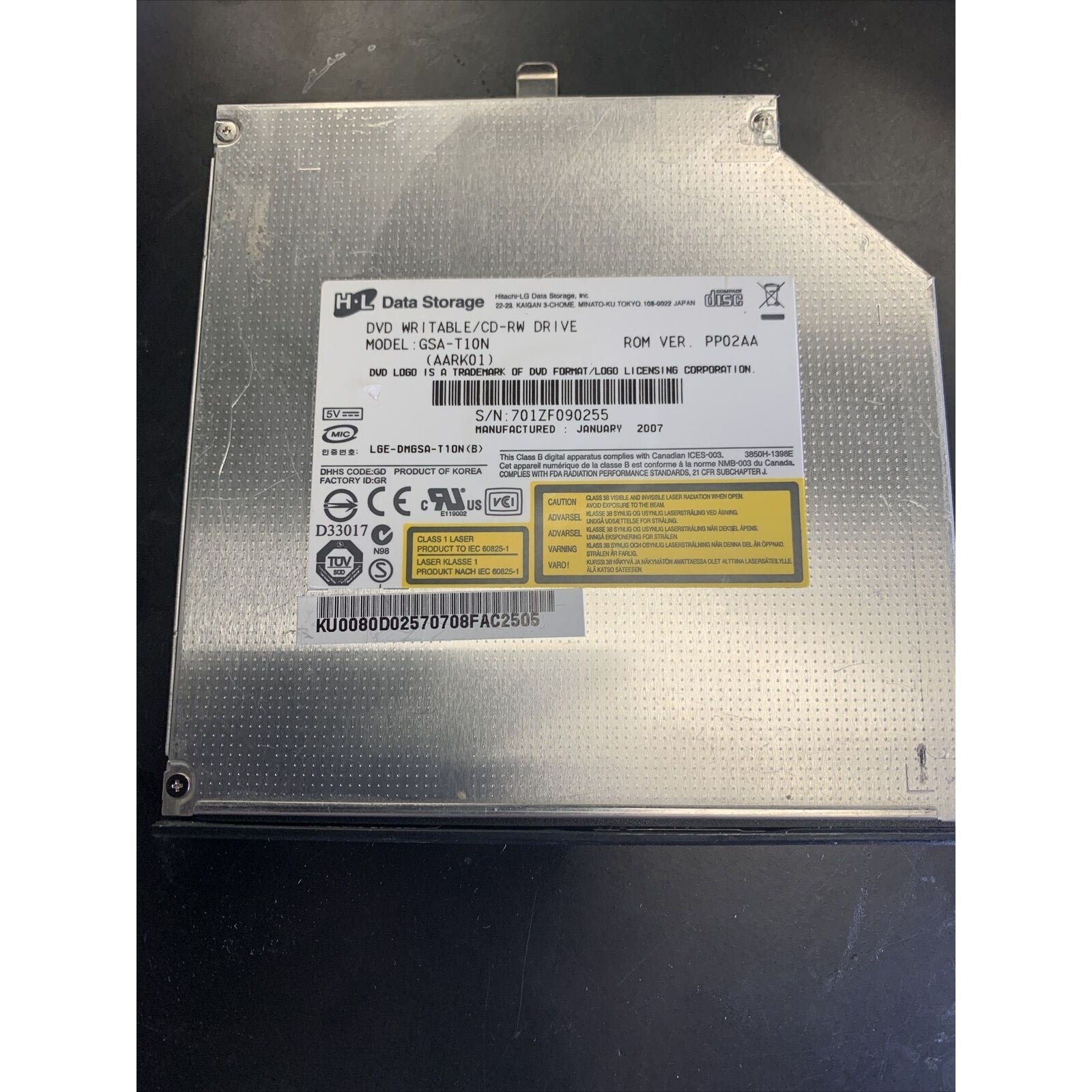 HL Data/ASUS GSA-T10N AARK01 DVD DRIVE WITH Black Bezel